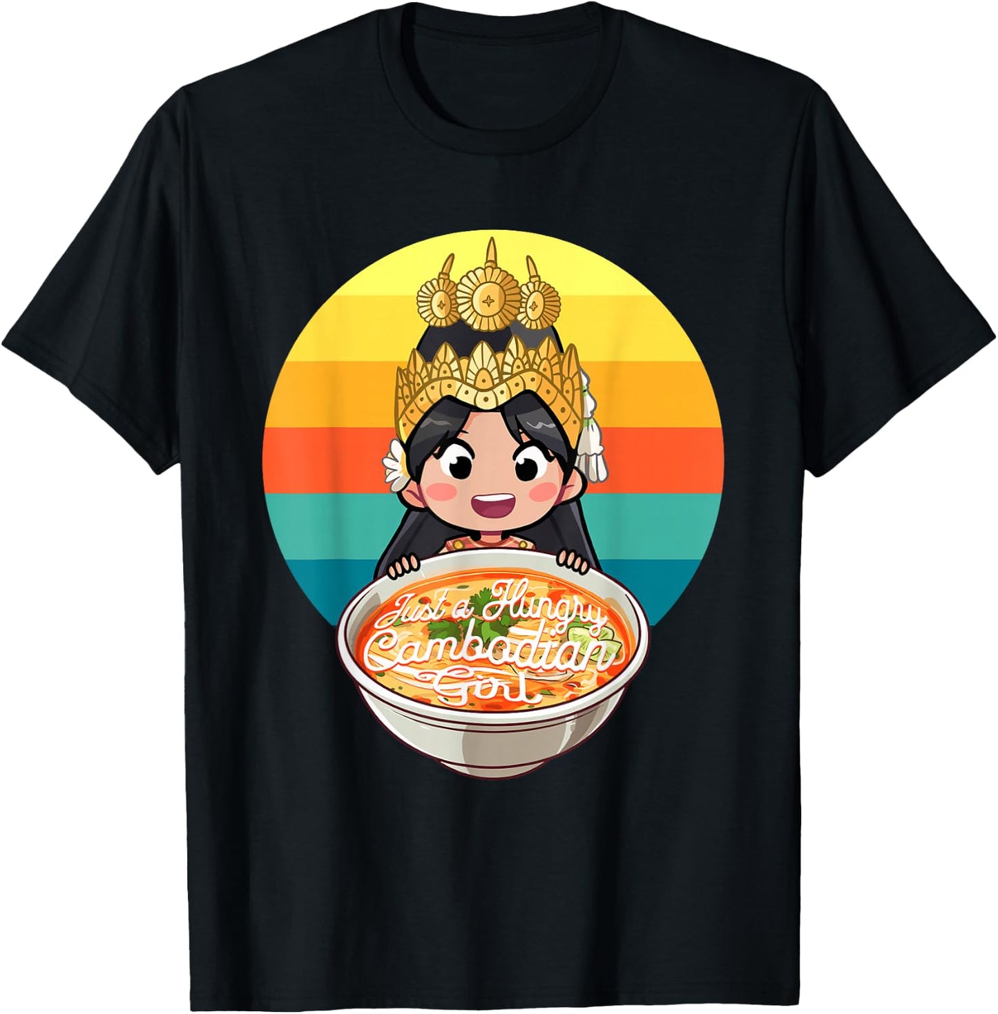 Khmer Cambodian Traditional Apsara Dancer Reamker Design T-Shirt - T-Shirt | Black