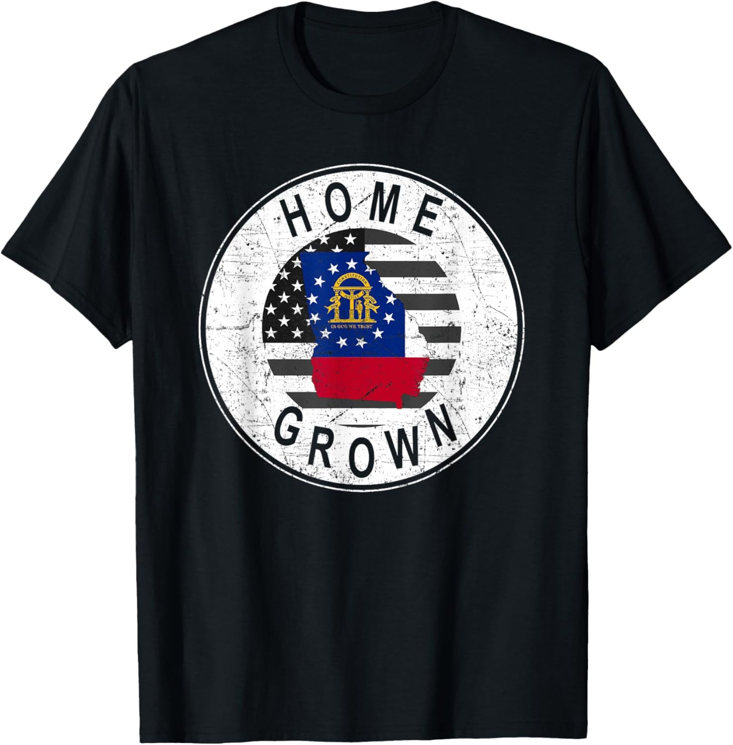 Proud America State Flag US Home Grown Georgia T-Shirt - T-Shirt | Black