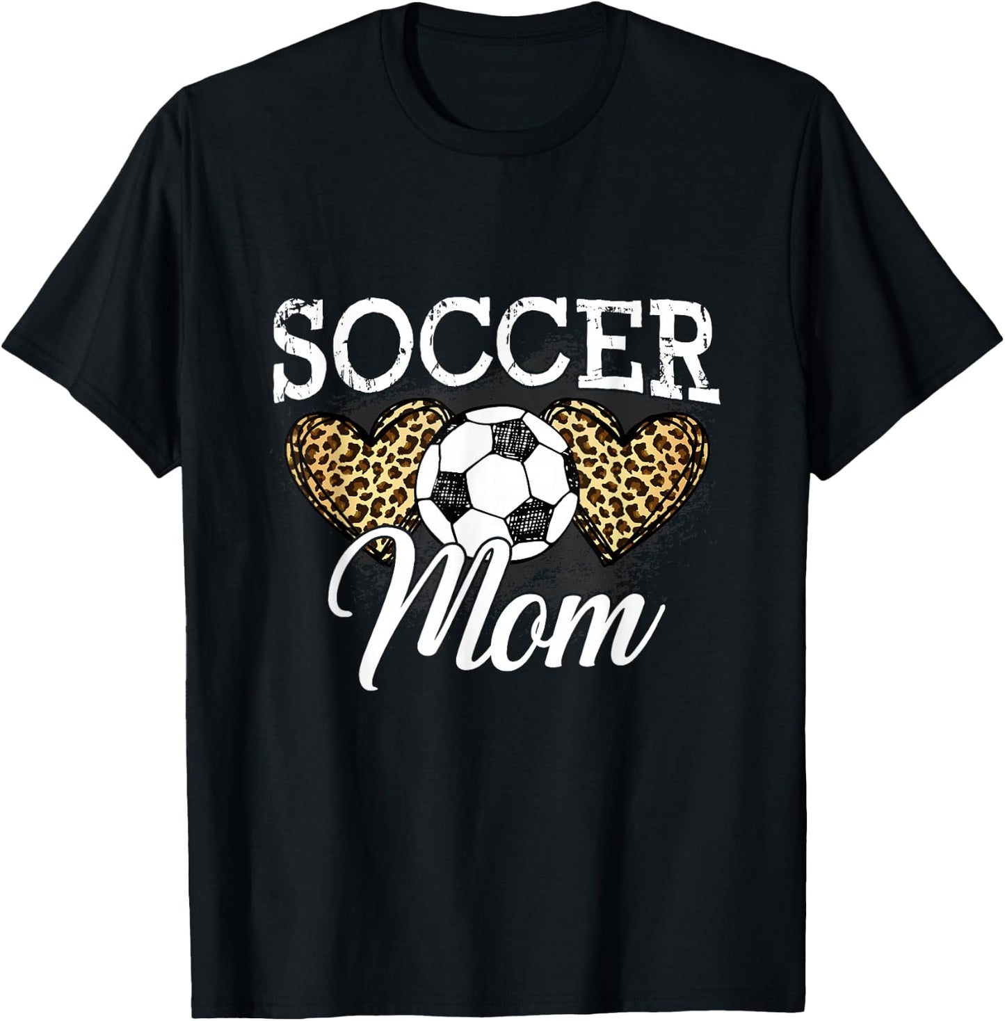 Soccer Shirt Mom Mother Leopard Soccer Mom T-Shirt - T-Shirt | Black