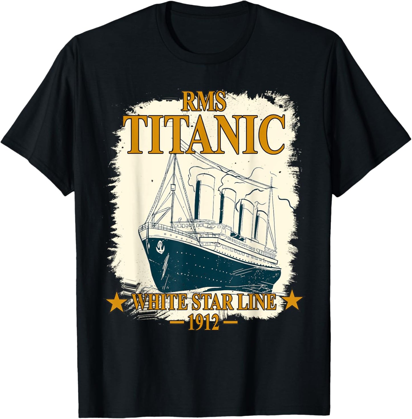 RMS TITANIC White Star Line Cruise Ship Retro Vintage Kids T-Shirt - T-Shirt | Black