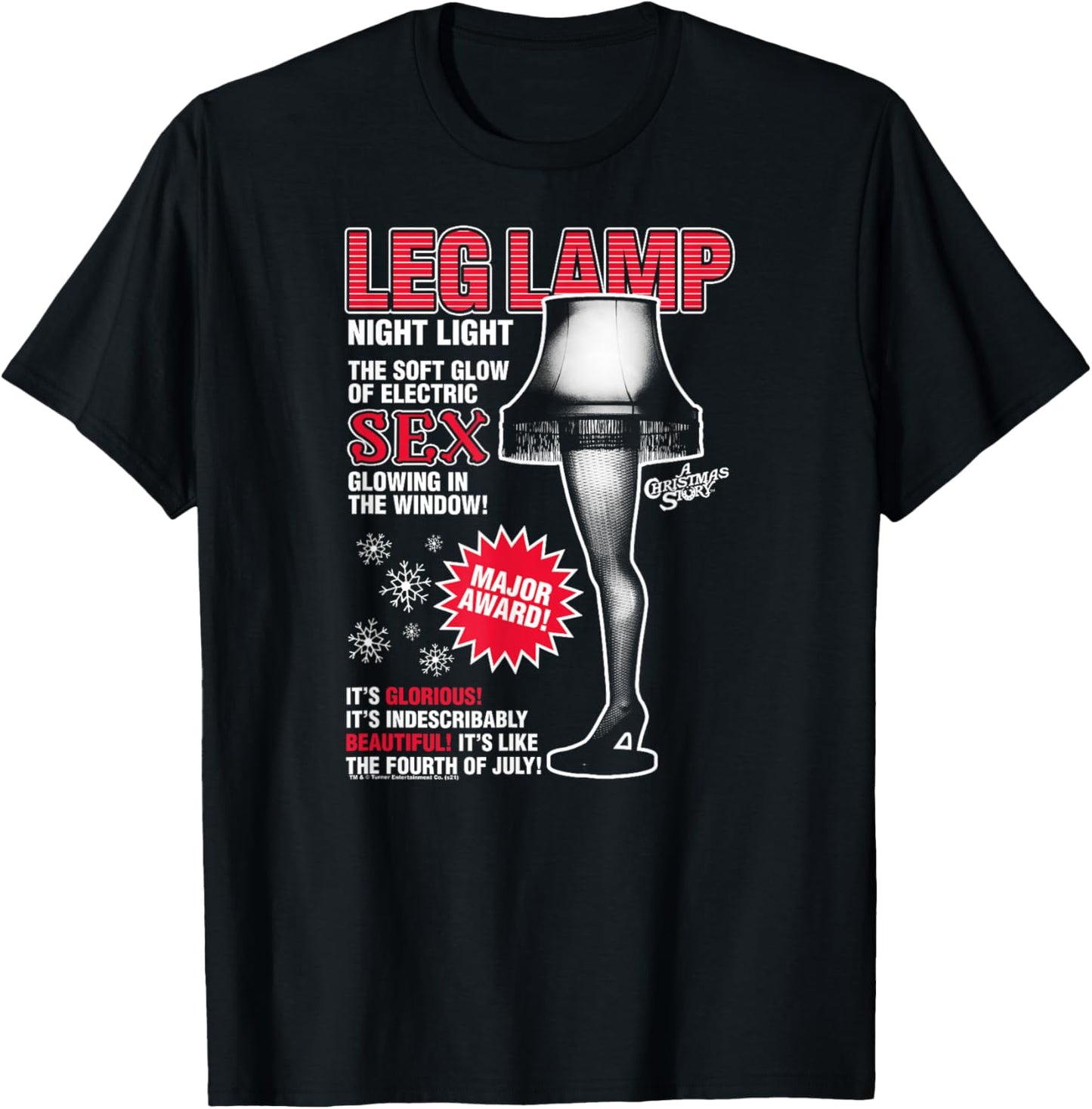 A Christmas Story Leg Lamp Vintage Ad Funny Holiday T-Shirt - T-Shirt | Black