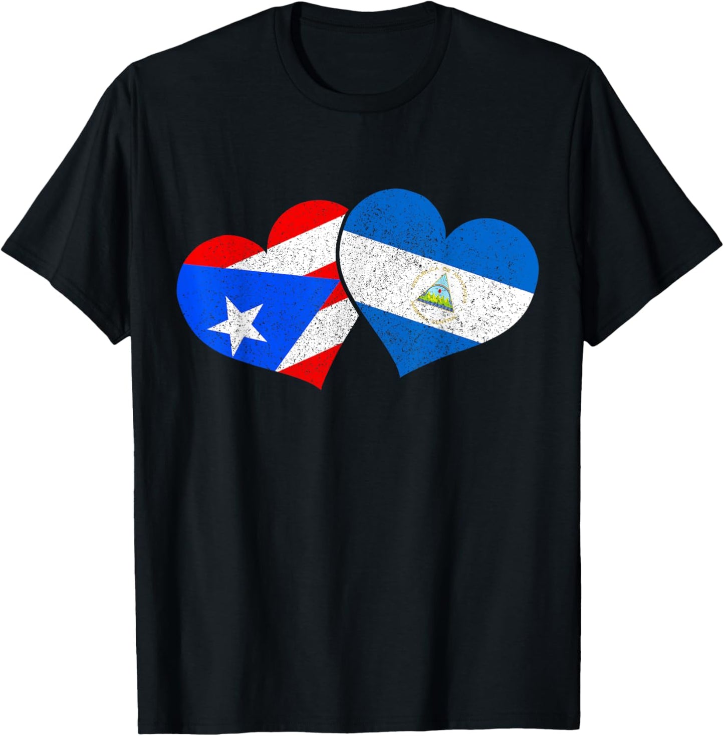 Puerto Rico Nicaragua Nica Heritage Puerto Rican Flag T-Shirt - T-Shirt | Black