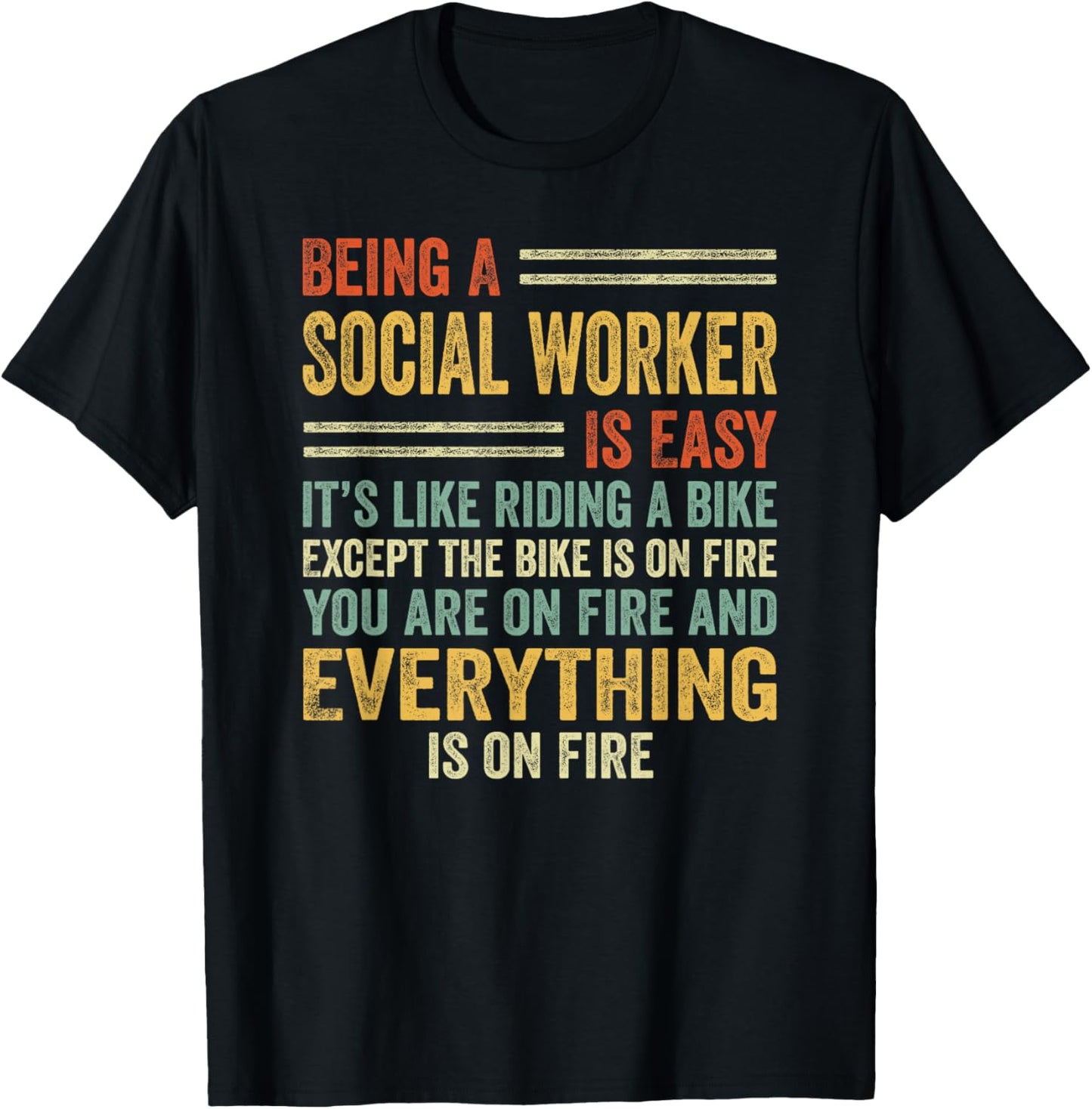Being A Social Worker Is Easy It's Like Riding A Bike Funny T-Shirt - T-Shirt | Black
