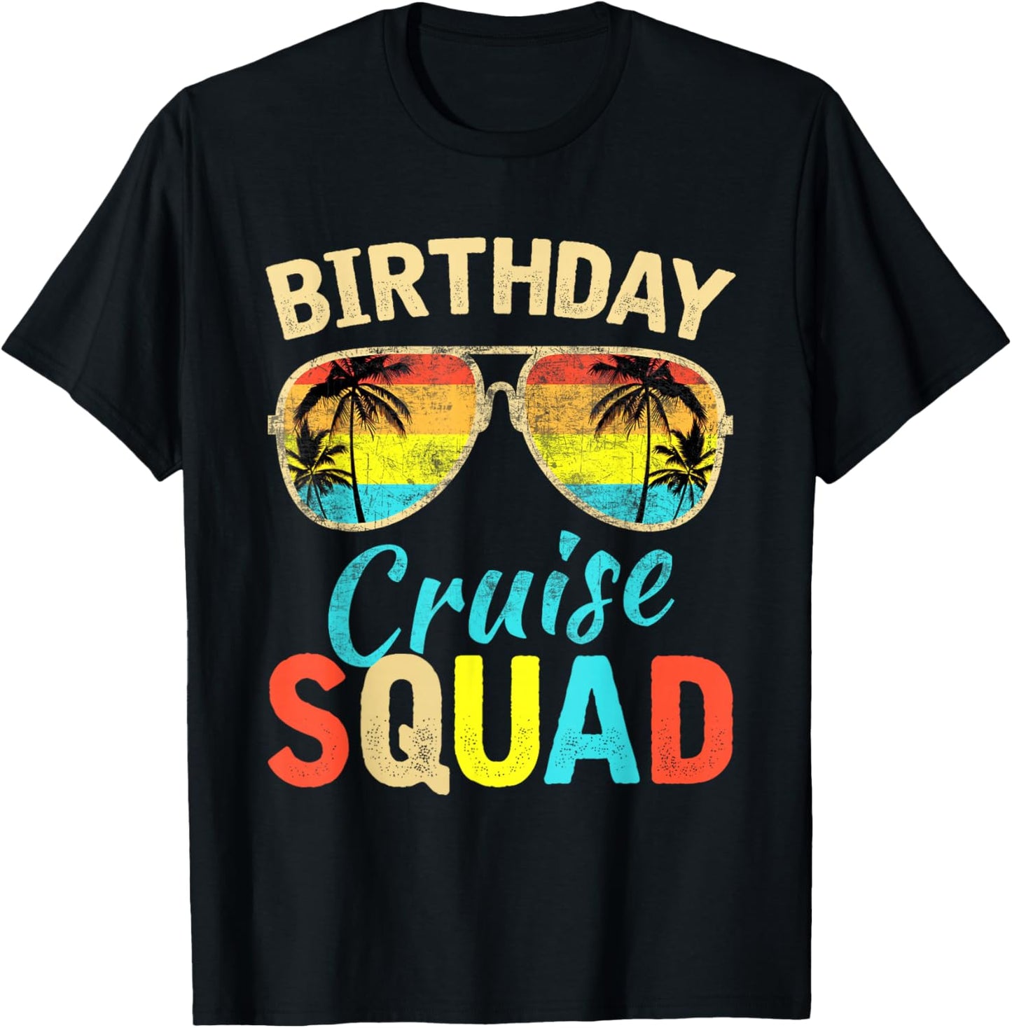 Birthday Cruise Squad Cruising Vacation Funny Birthday T-Shirt - T-Shirt | Black