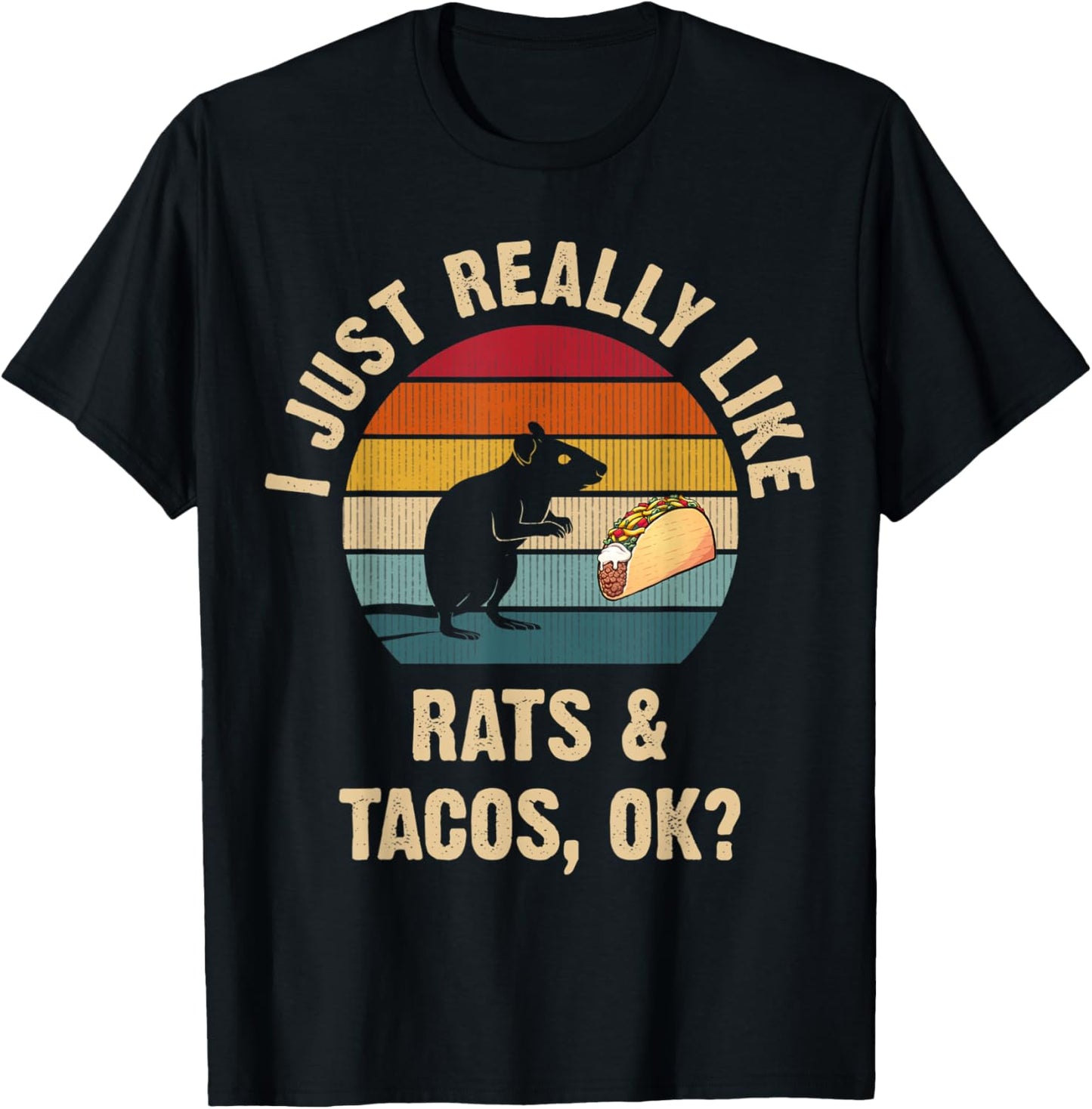 Rats and Tacos lover Cinco de mayo Taco Tuesday Cute T-Shirt - T-Shirt | Black