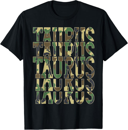April King Man Born in May Taurus Zodiac Camouflage Birthday T-Shirt - T-Shirt | Black