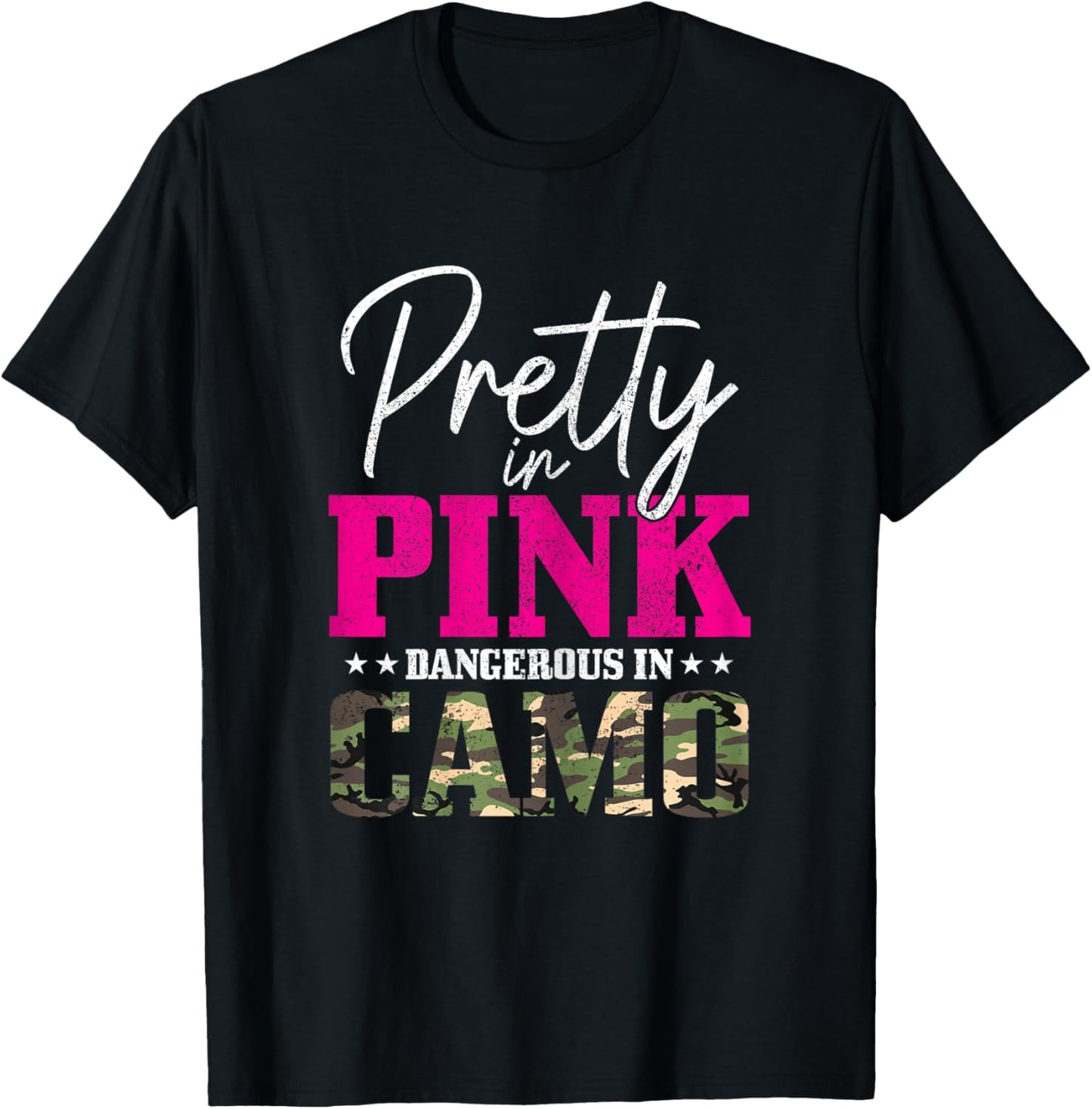 Hunting Camouflage Funny Pig Deer Elk Hunter T-Shirt - T-Shirt | Black