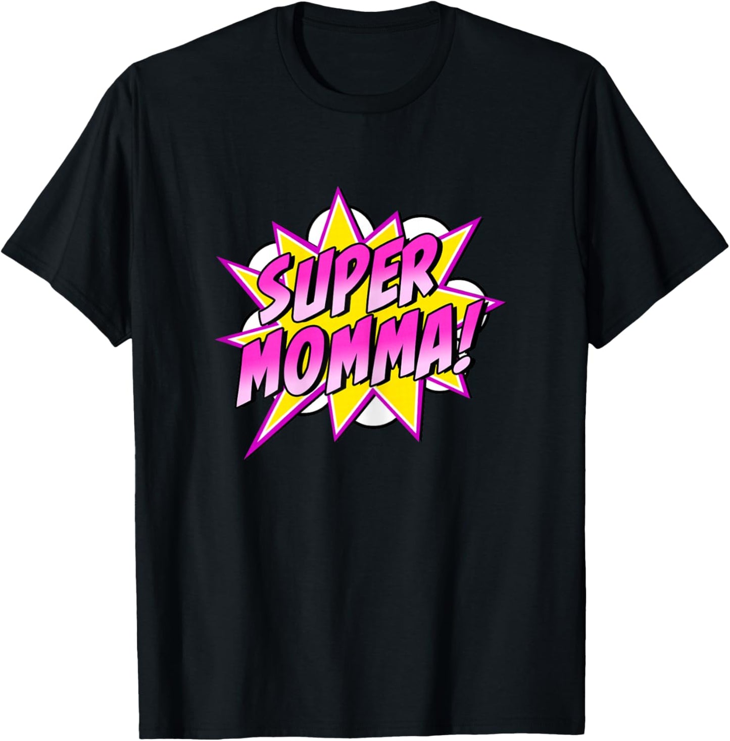 Super Momma Comic Book Superhero Mother's Day T-Shirt - T-Shirt | Black