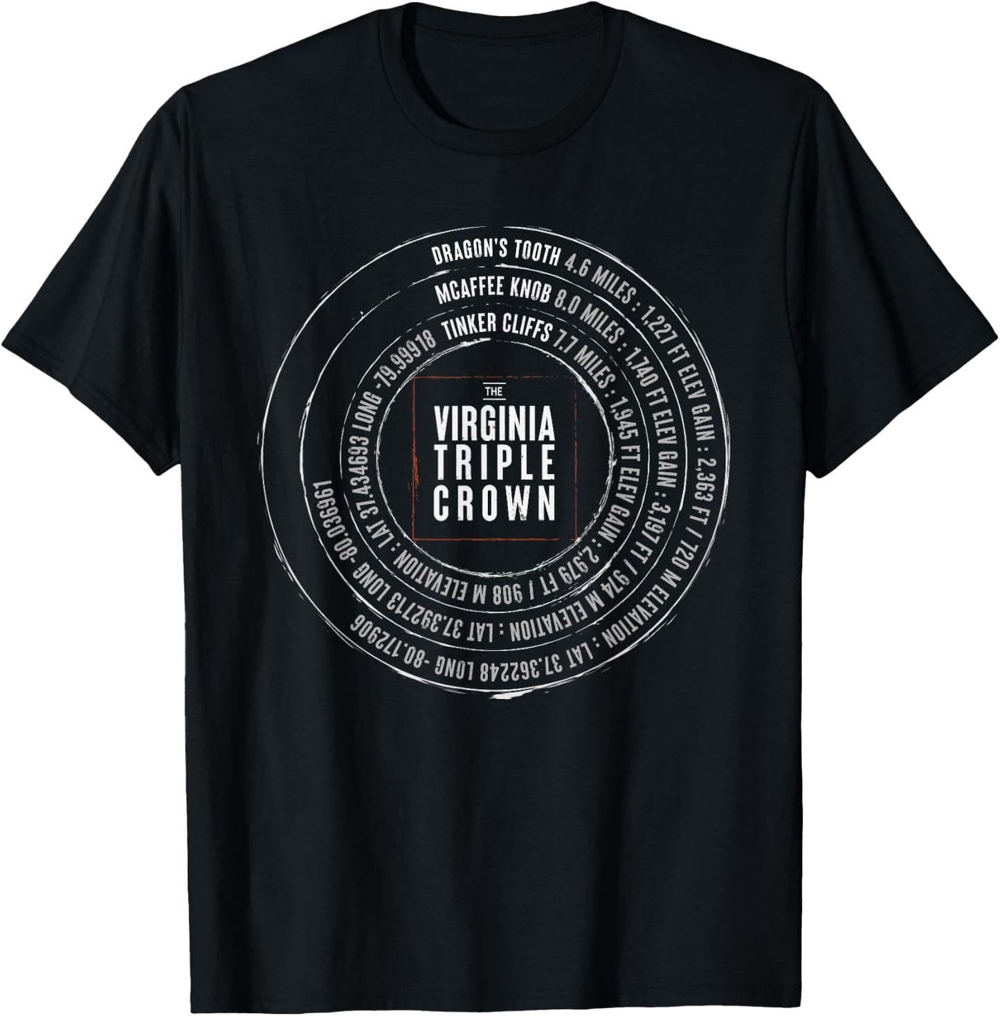 Virginia Triple McAfee Knob Dragons Tooth Tinker Cliffs Hike T-Shirt - T-Shirt | Black