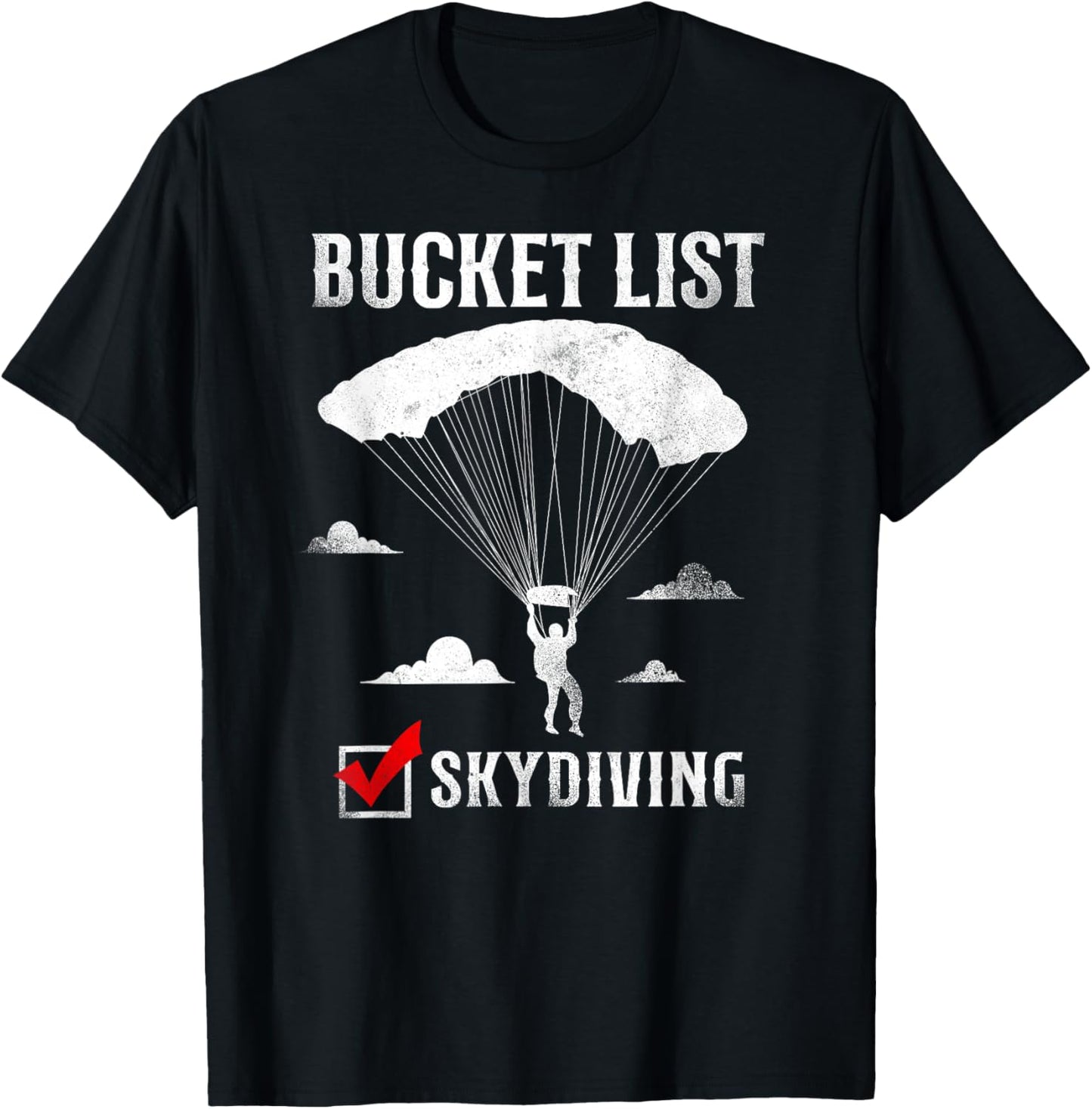 Bucket List Skydiving Vintage T-Shirt - T-Shirt | Black