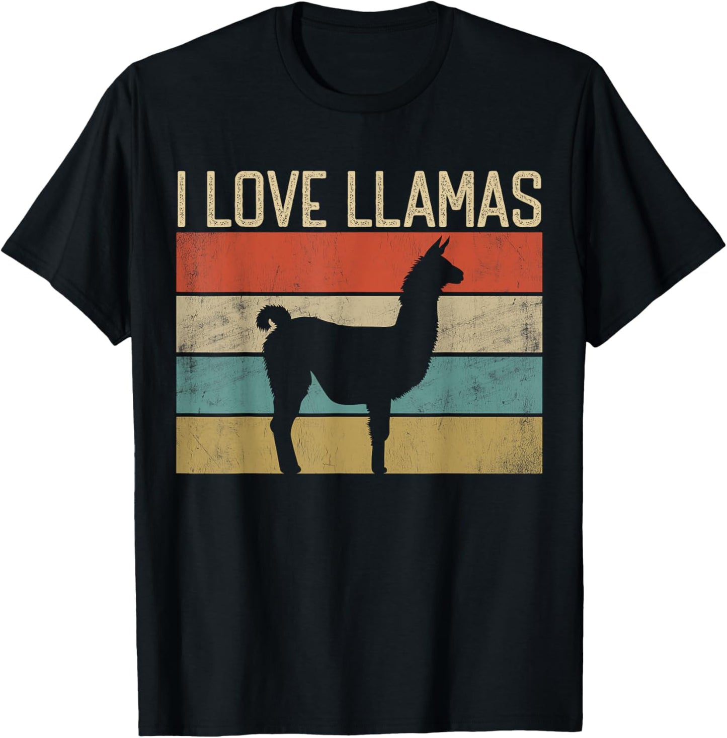 I Love Llamas I like My Llama Lover Vintage Cute Wild Animal T-Shirt - T-Shirt | Black