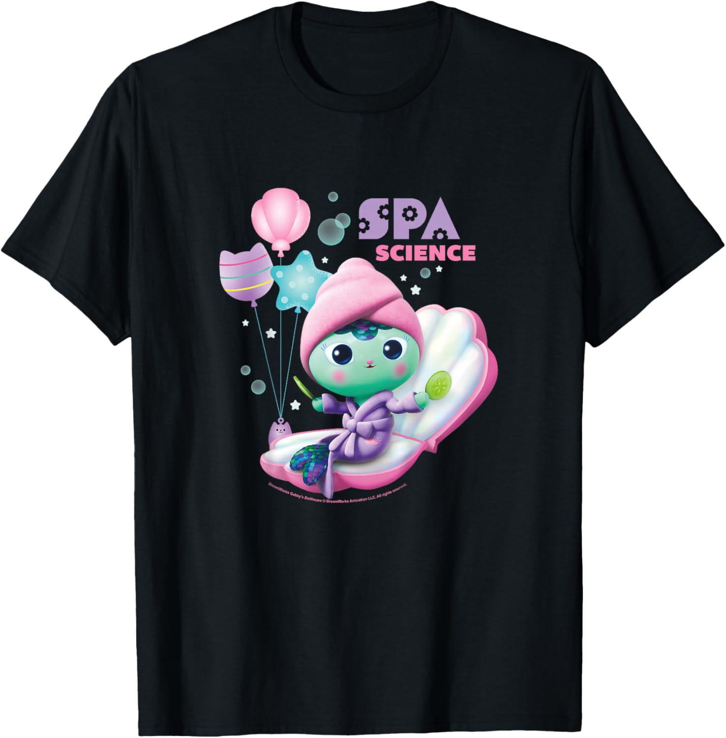 Gabby's Dollhouse MerCat Spa Science Youth T-Shirt - T-Shirt | Black