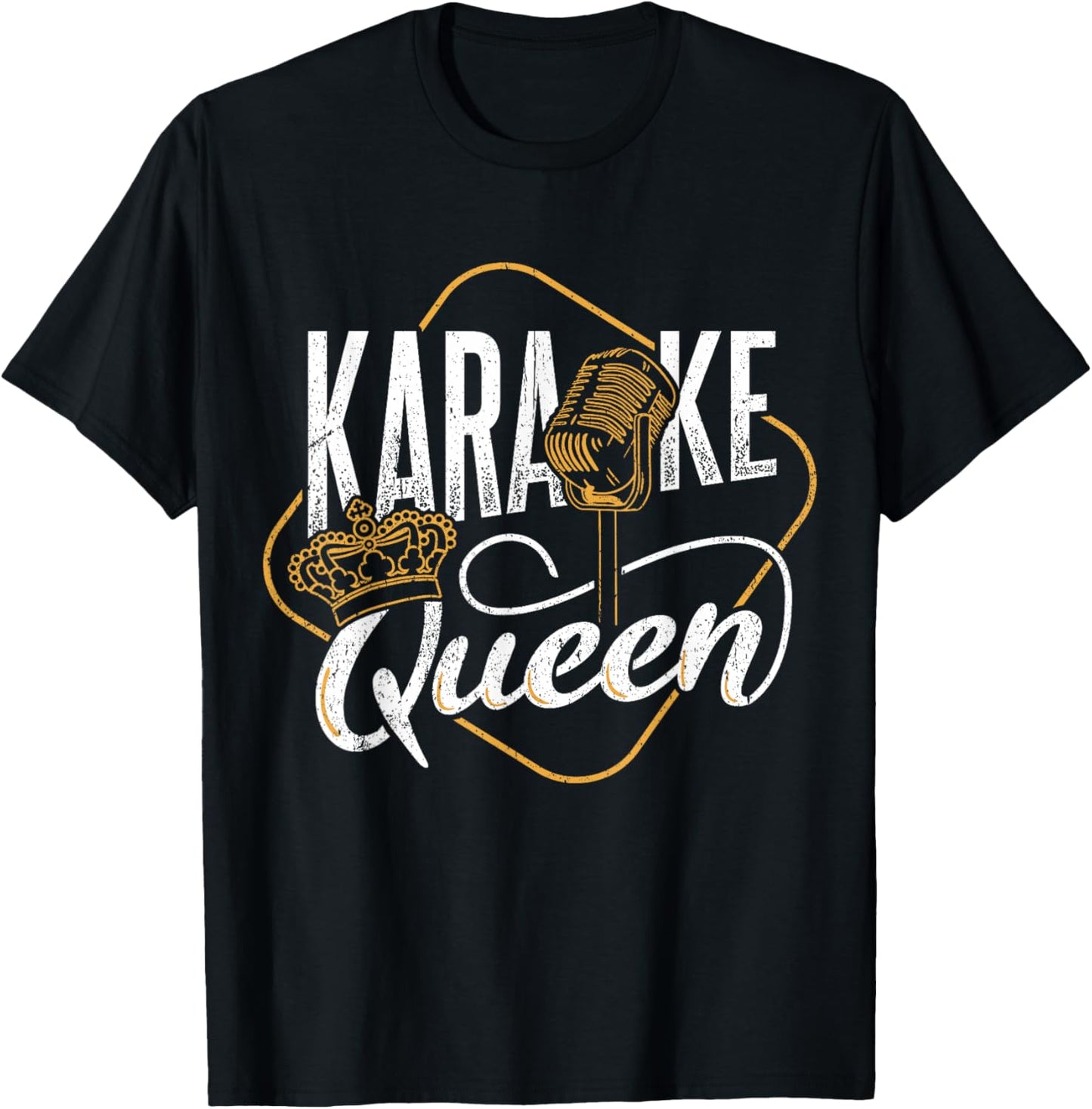 Karaoke queen - rapper singing microphone sounds singsong T-Shirt - T-Shirt | Black