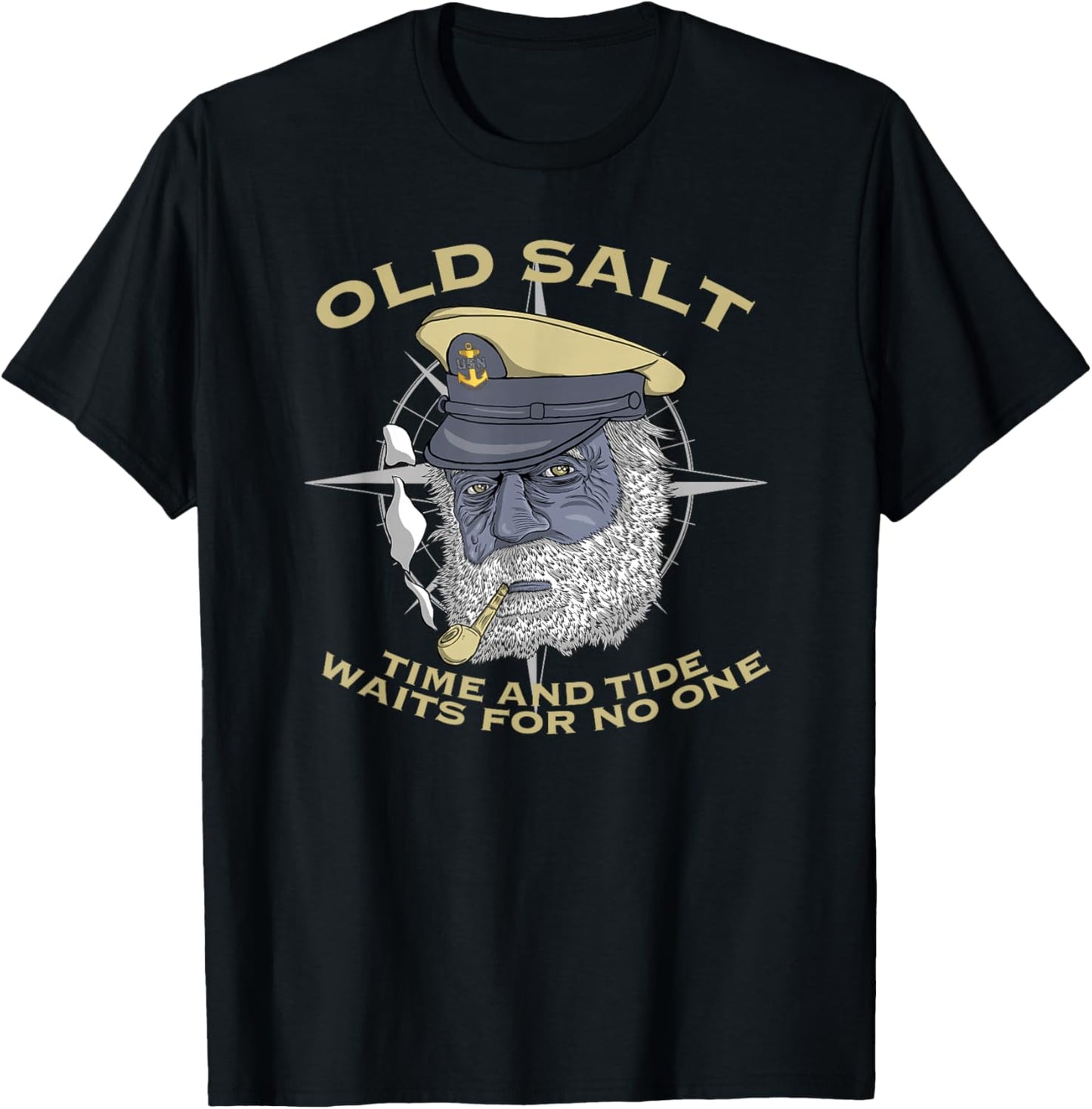 Old Salt Time and Tide Waits for No One T-Shirt - T-Shirt | Black