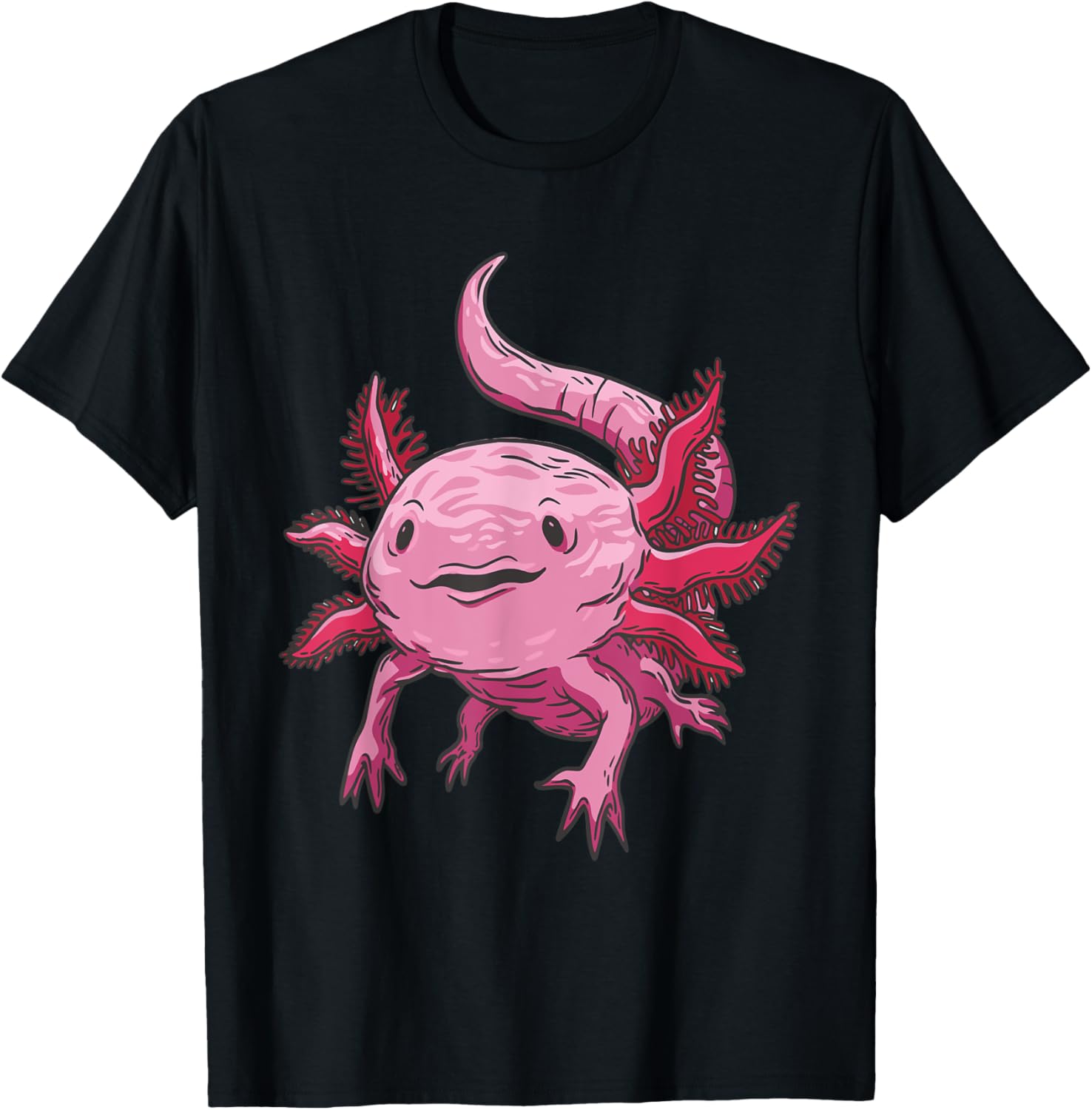 Realistic pink axolotl T-Shirt - T-Shirt | Black