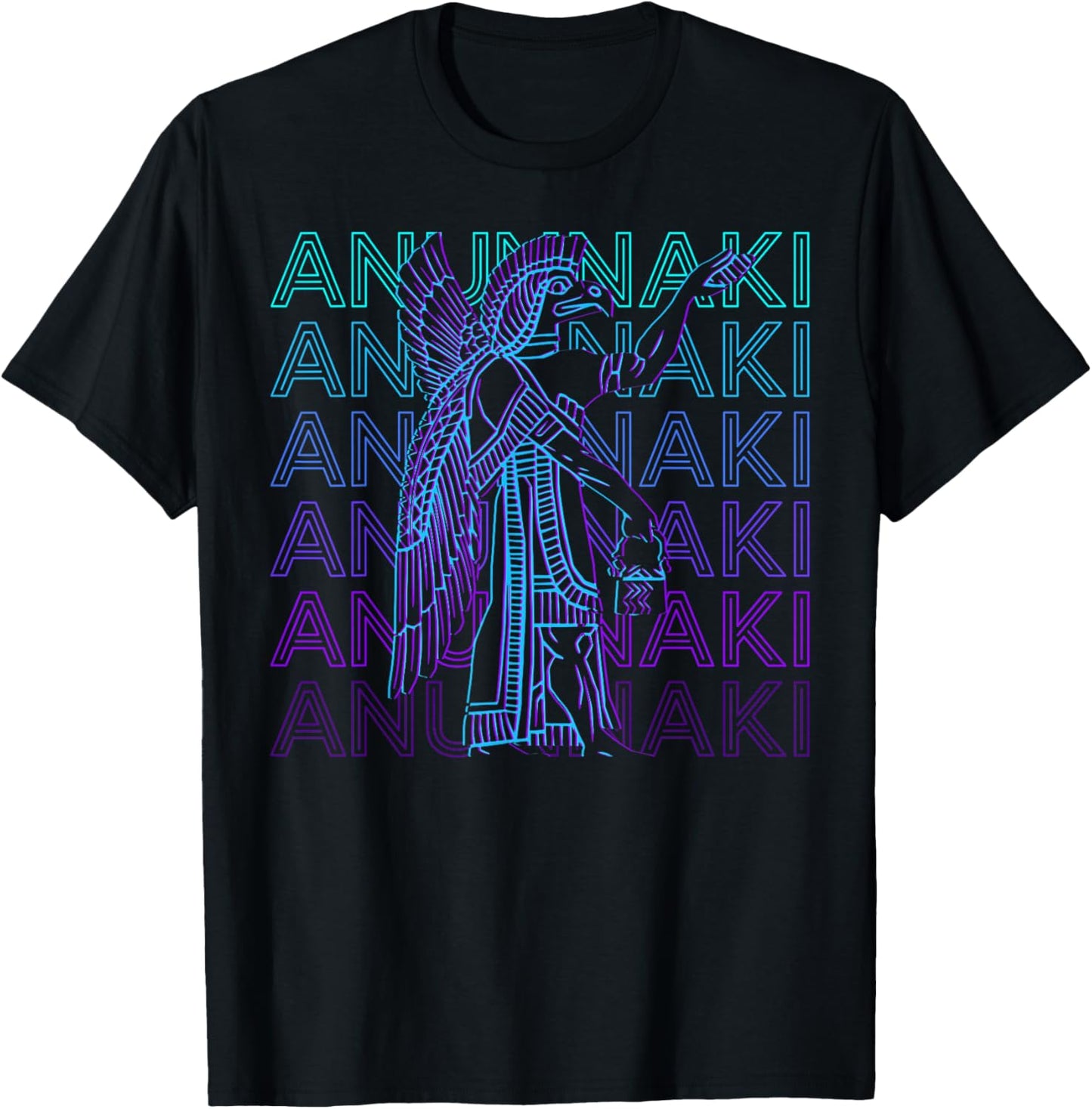 Anunnaki Sumerian God Ancient Deity Retro Anunnaki T-Shirt - T-Shirt | Black