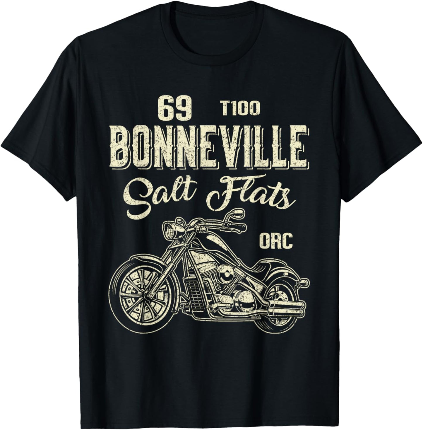 Bonneville Salt Flats Vintage Retro Motorcycle Rider Funny T-Shirt - T-Shirt | Black