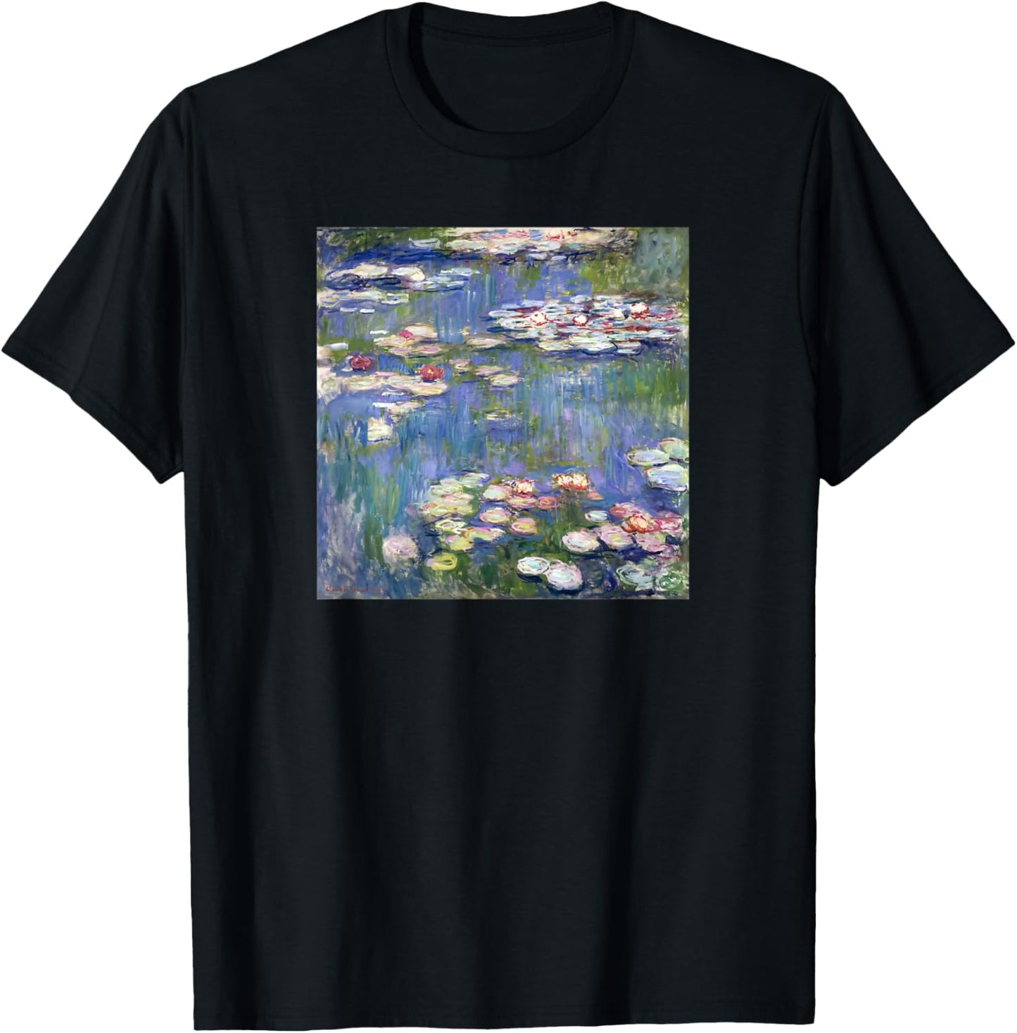 Monet's Water Lilies Modern Art Impressionism Painting Cover T-Shirt - T-Shirt | Black