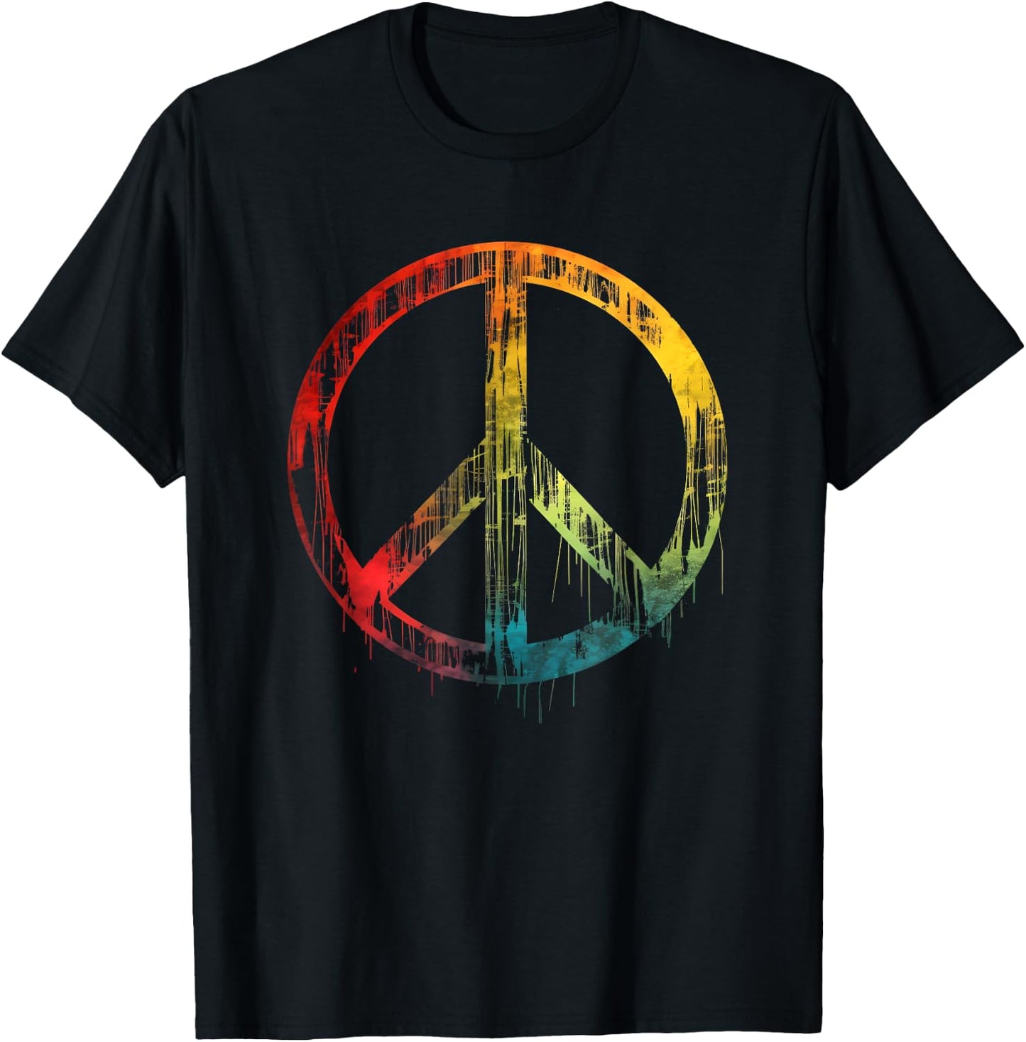 Peace Symbol Retro Design Peace Sign T-Shirt - T-Shirt | Black