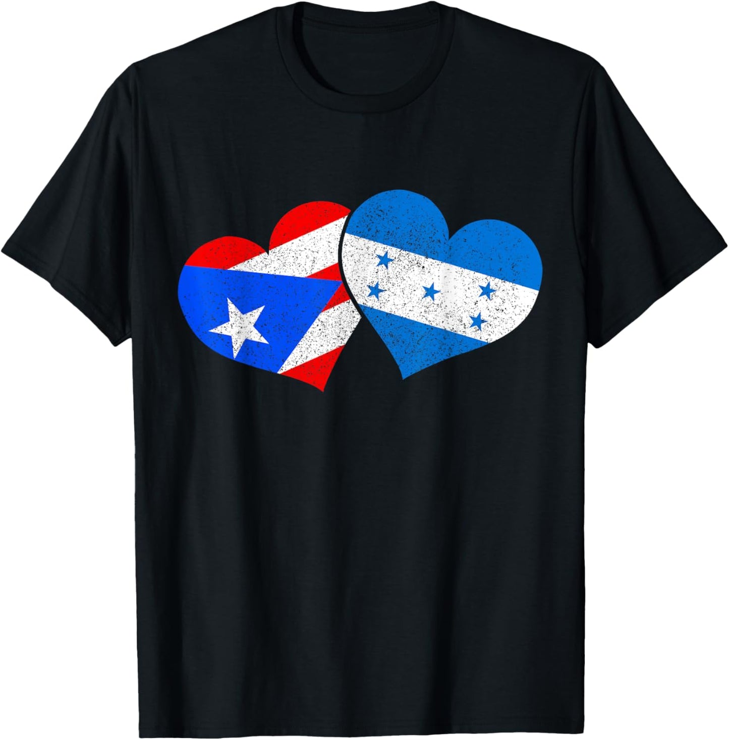 Puerto Rico & Honduras Heritage Puerto Rican Flag T-Shirt - T-Shirt | Black