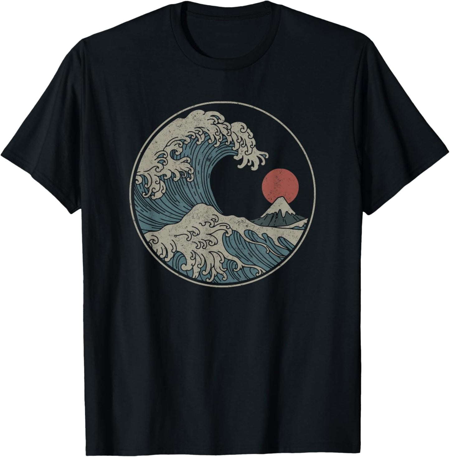 Great Wave Off Kanagawa Japanese Art Aesthetic Tsunami Boys T-Shirt - T-Shirt | Black