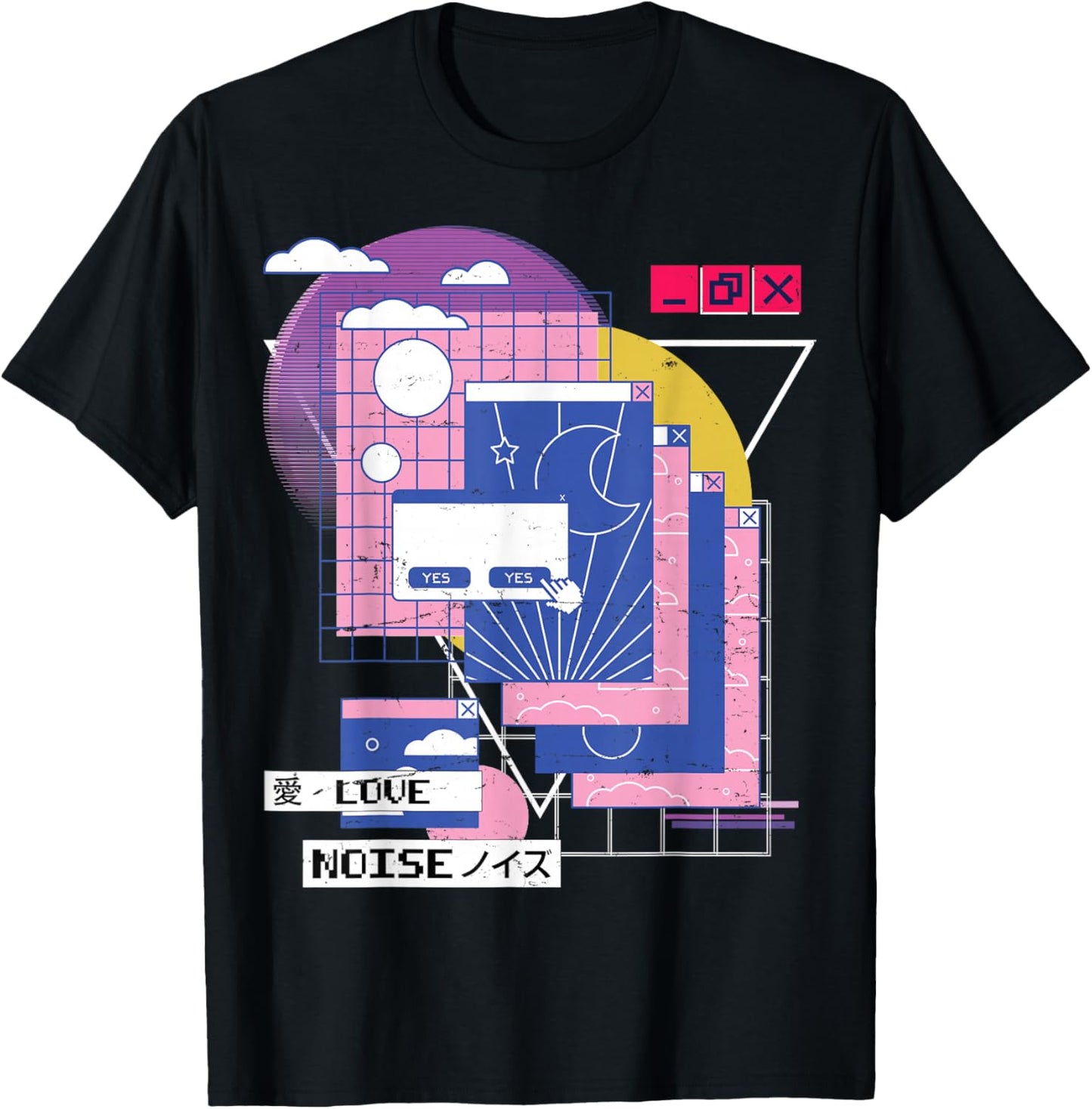 Vaporwave - Aesthetic - Japanese Korean - Computer Tabs T-Shirt - T-Shirt | Black