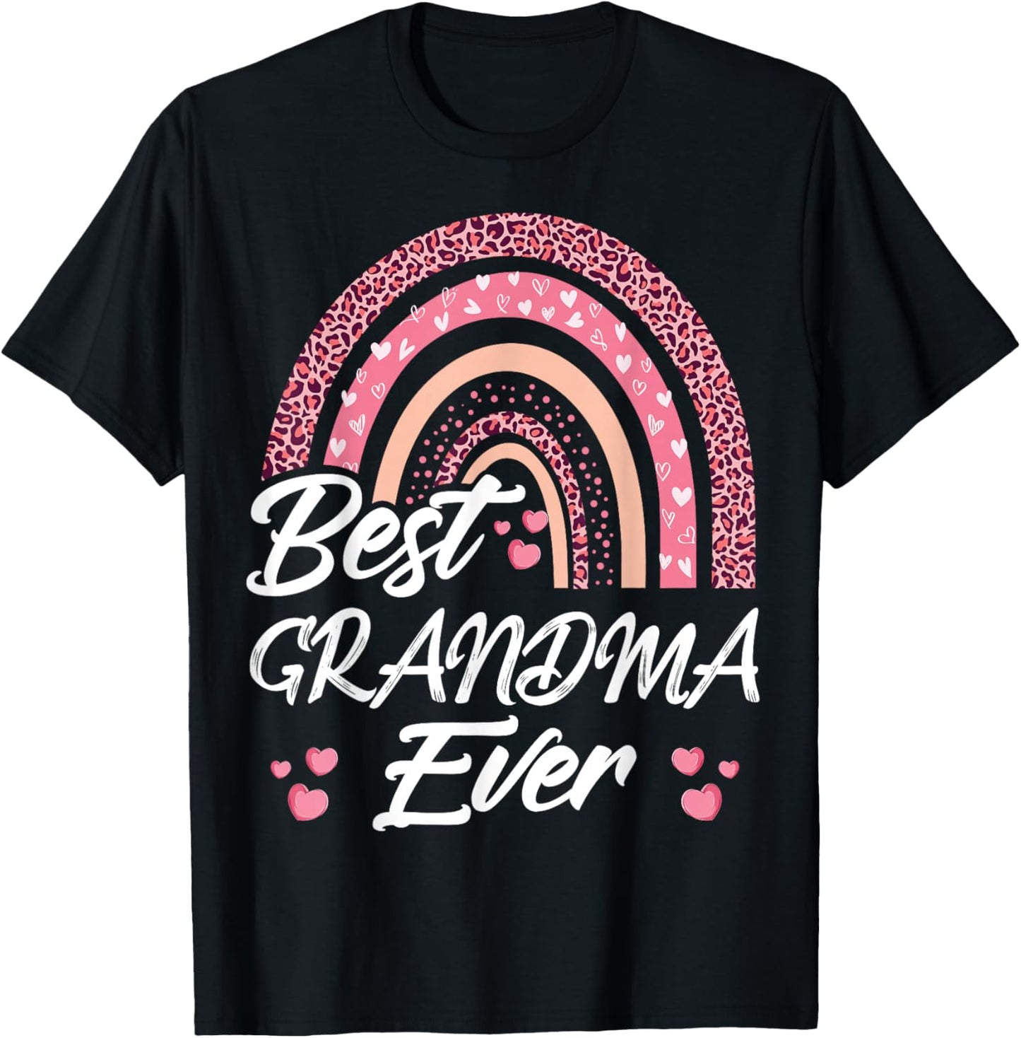 Funny Best Grandma Ever Rainbow Cute Mothers Day T-Shirt - T-Shirt | Black