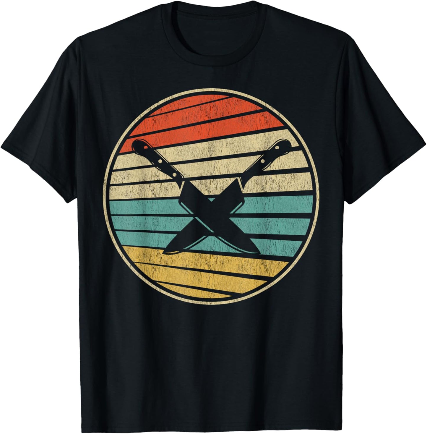 Cute Chef Gift Retro Vintage 70s 80s Culinary Artist Knife T-Shirt - T-Shirt | Black