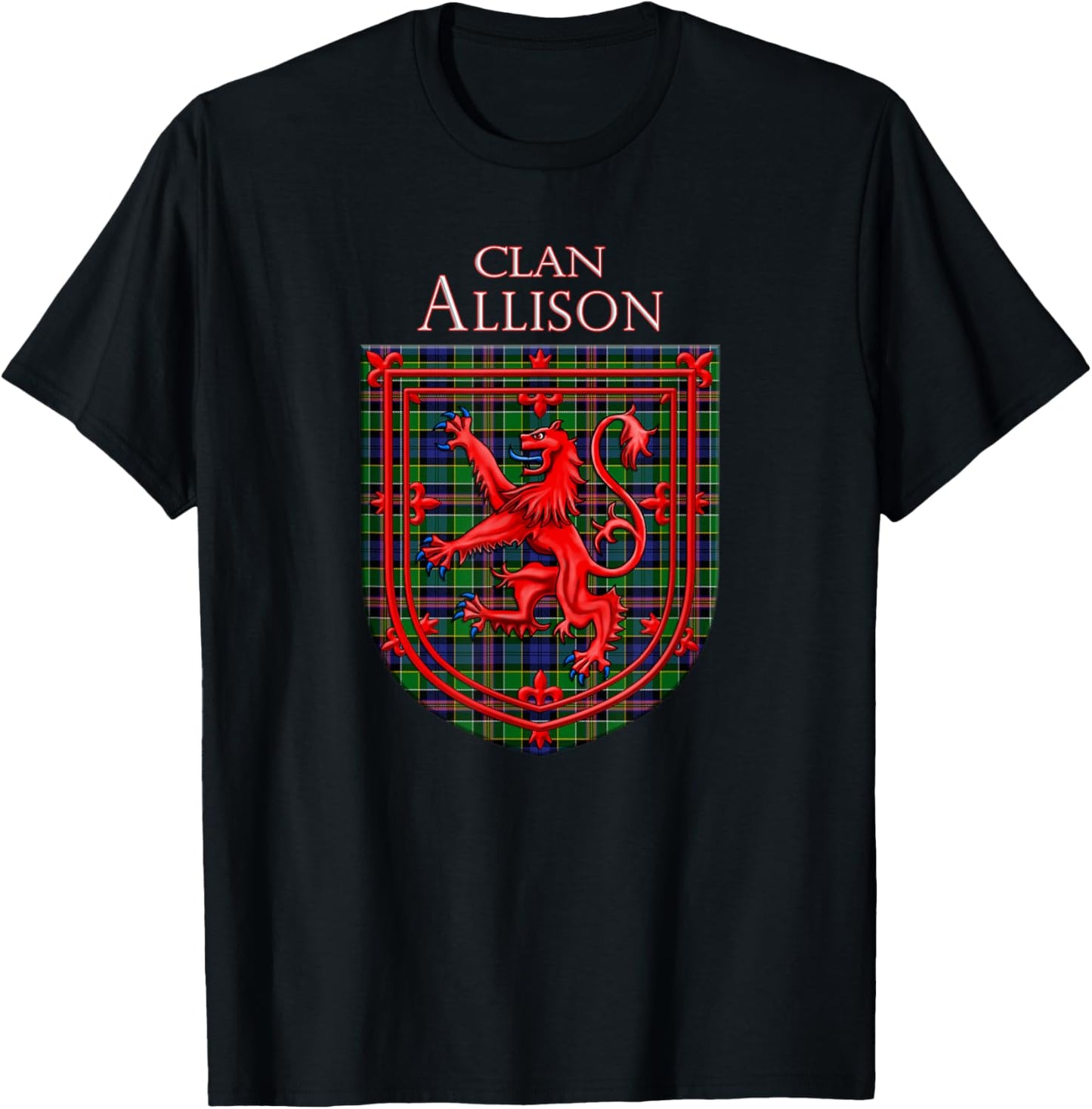 Allison Tartan Scottish Plaid T-Shirt - T-Shirt | Black