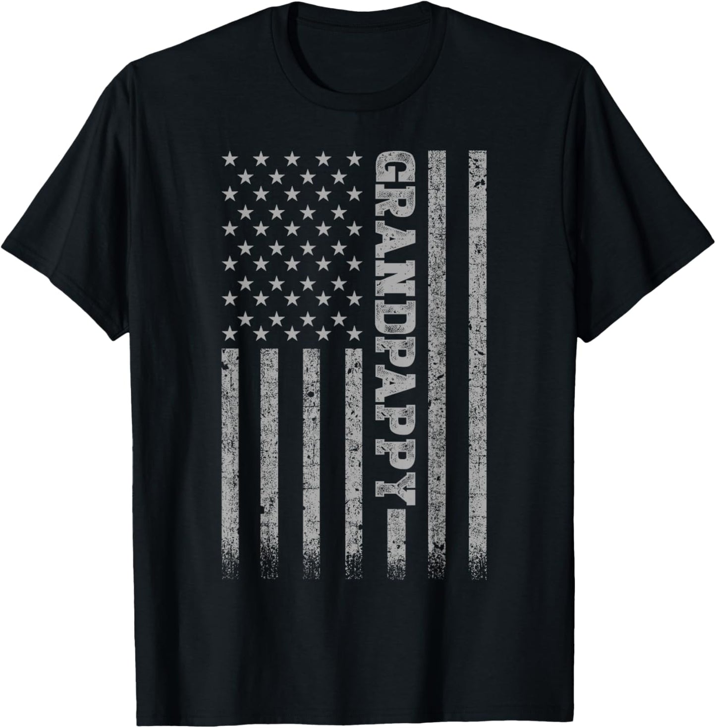 Gifts For Grandpappy Grandpappy American Flag - Black, , Short Sleeve, , Patriotic, Casual, Modern, American Flag T-Shirt - T-Shirt | Black