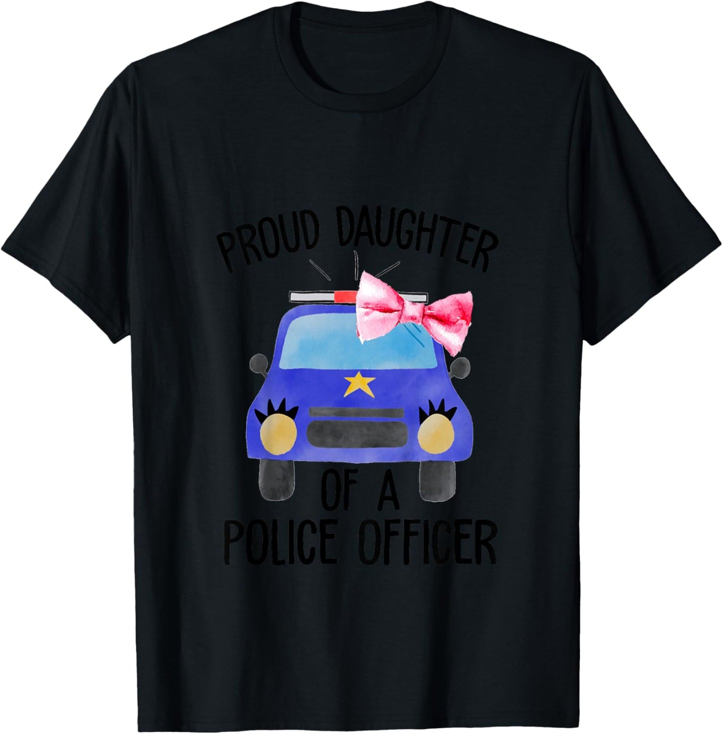 Kids Proud Daughter Of A Police Officer Policeman Dad Baby Girl T-Shirt - T-Shirt | Black