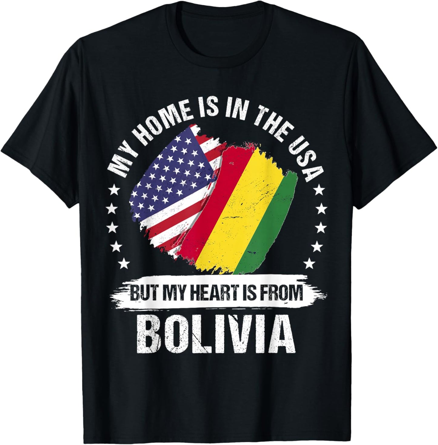 American Patriot Bolivia Flag American Bolivian Roots T-Shirt - T-Shirt | Black