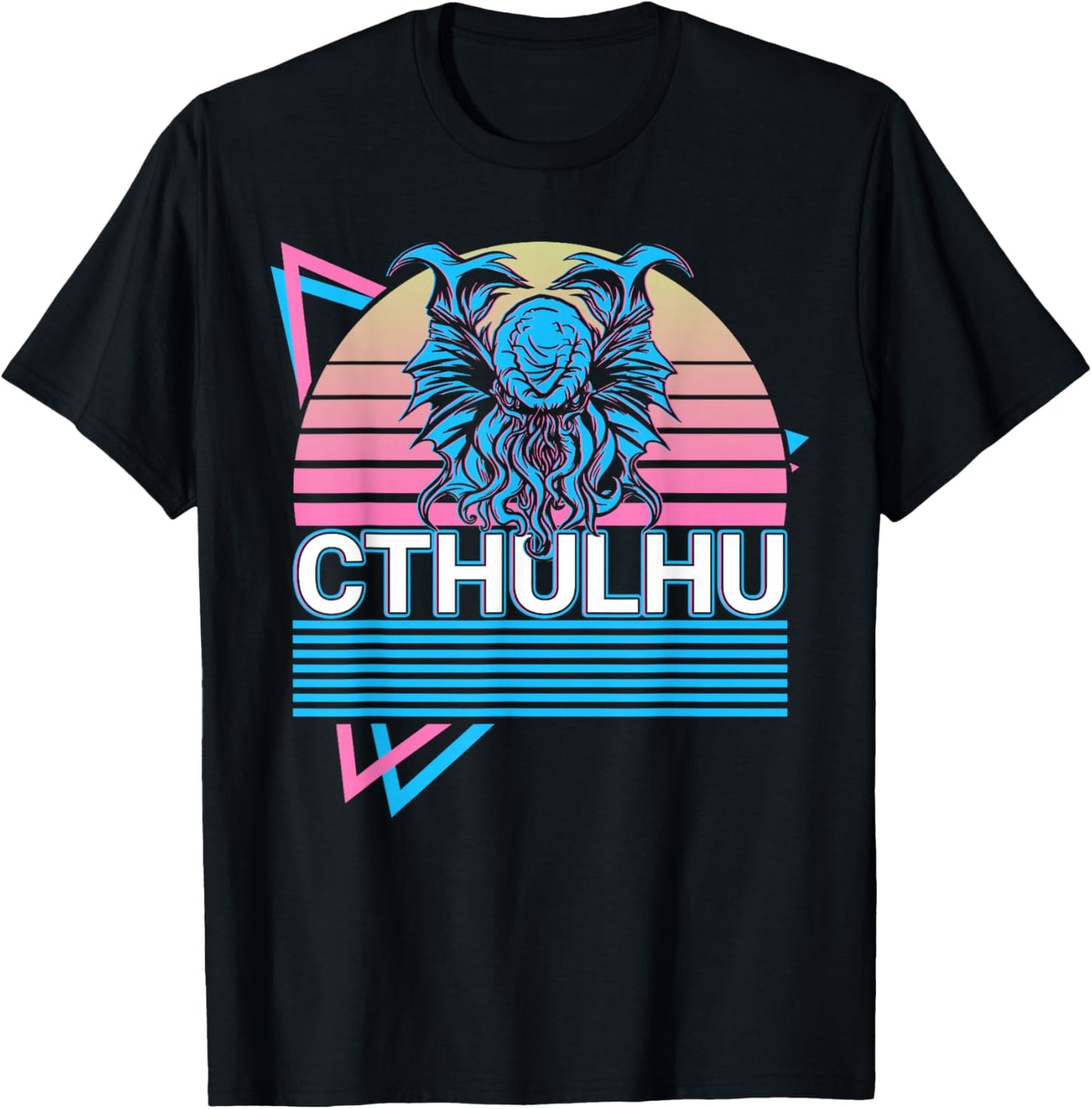 Cthulhu Horror Necronomicon Monster Lovecraftian Retro T-Shirt - T-Shirt | Black