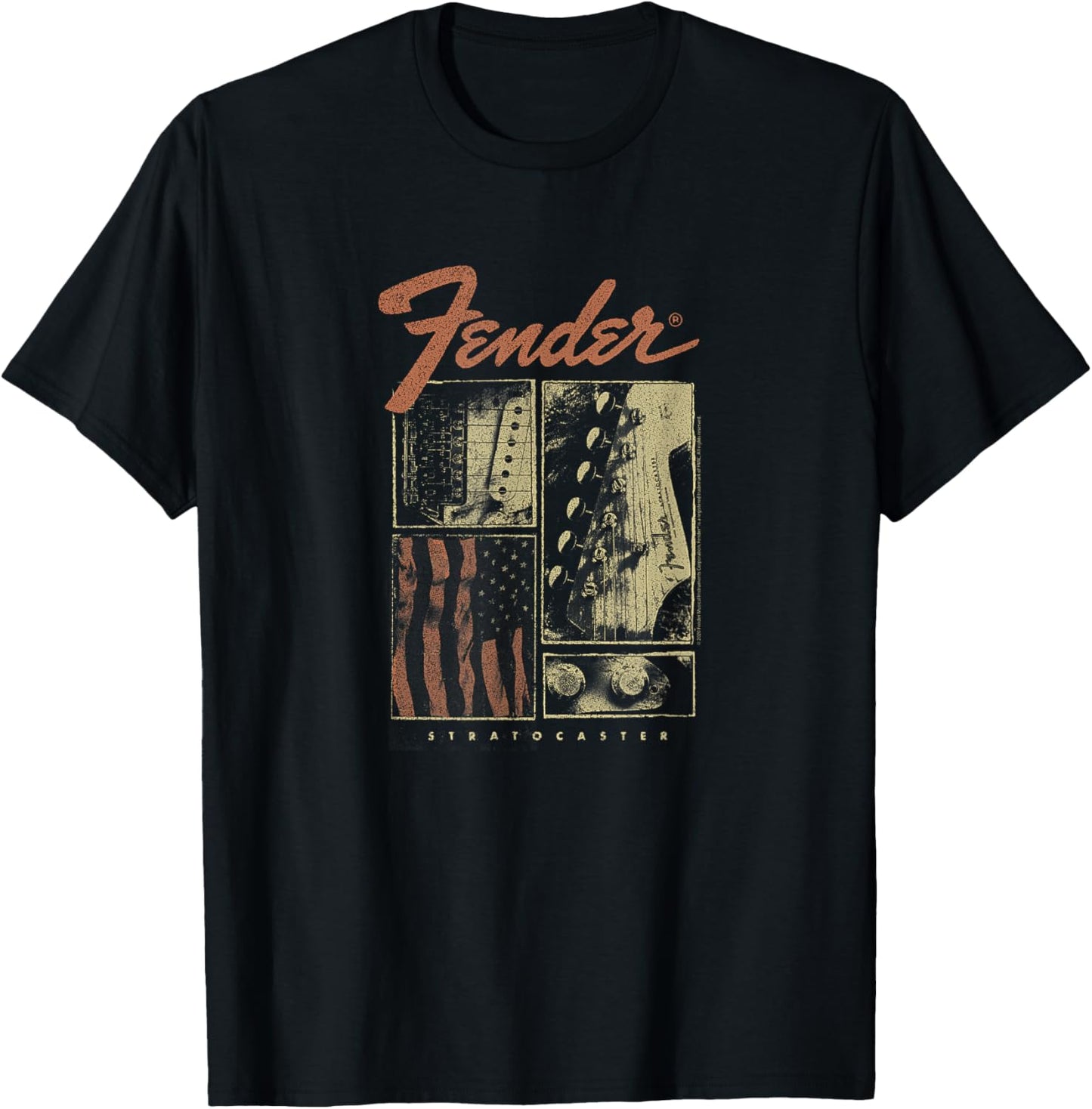 Fender Strat Flag T-Shirt - T-Shirt | Black