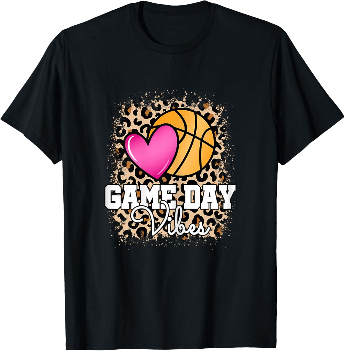 Game Day Basketball Cute Basketball Lover Women Girls T-Shirt - T-Shirt | Black
