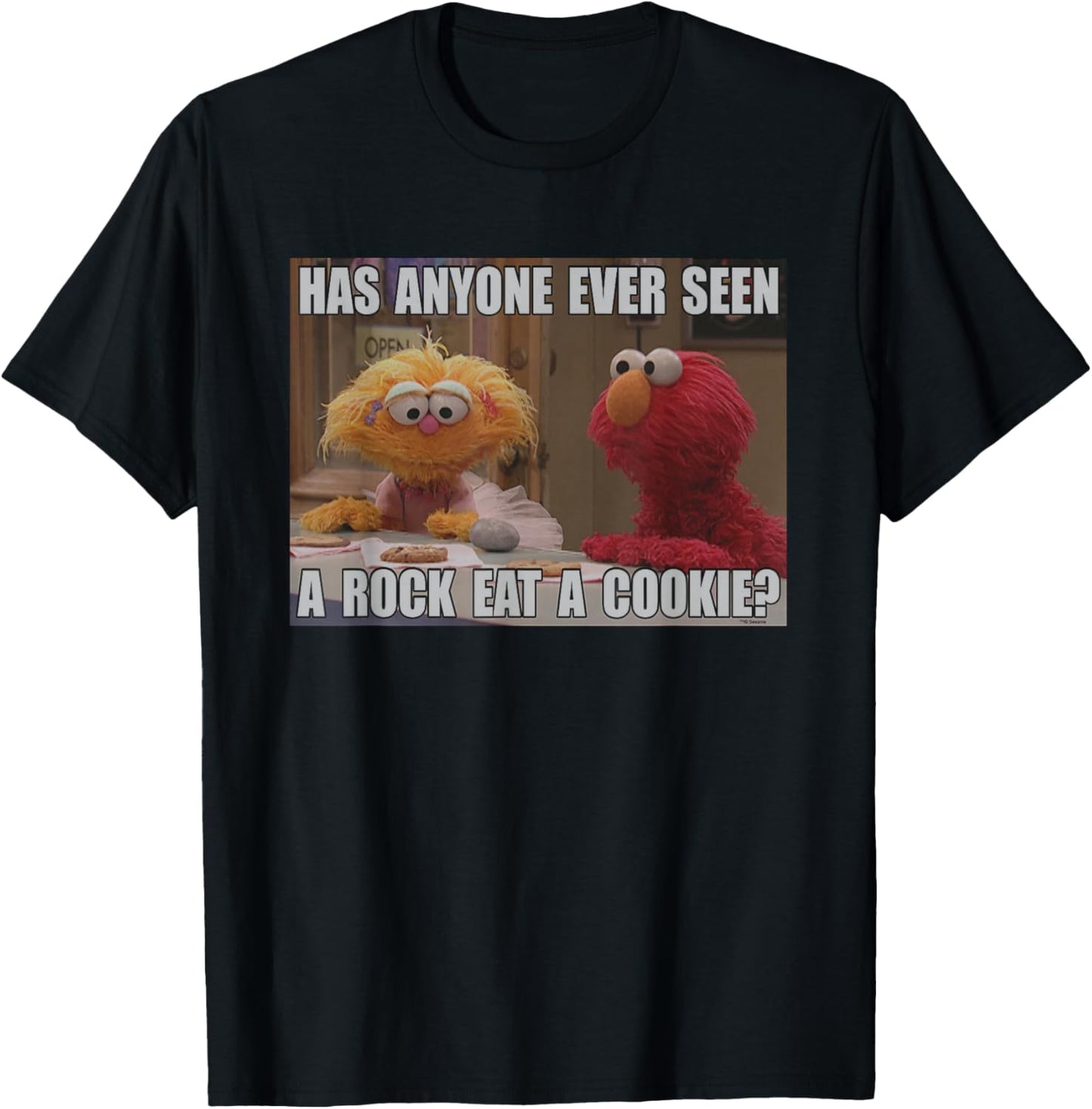 Sesame Street Rock Eat A Cookie T-Shirt - T-Shirt | Black