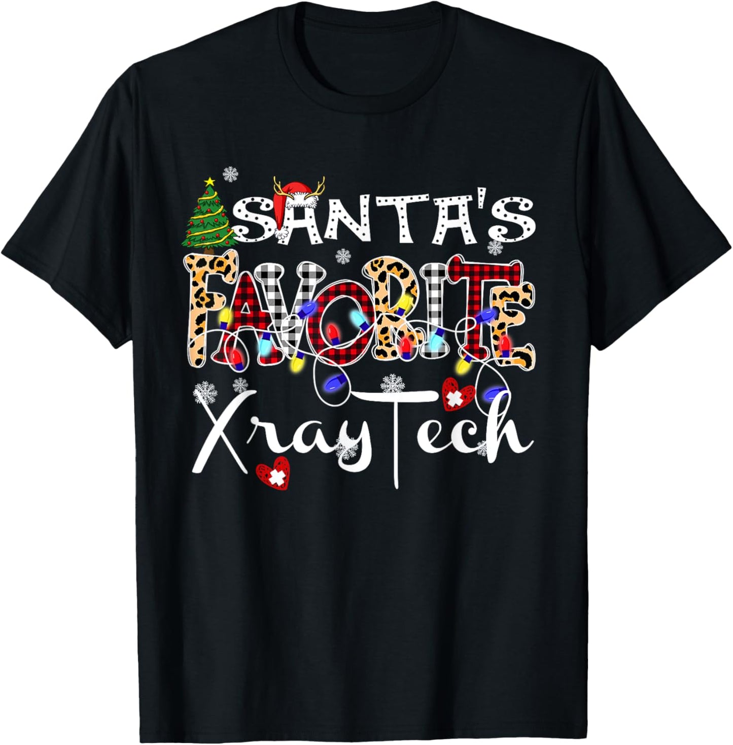 Merry Christmas Santa's Favorite Xray Tech Xmas Light T-Shirt - T-Shirt | Black