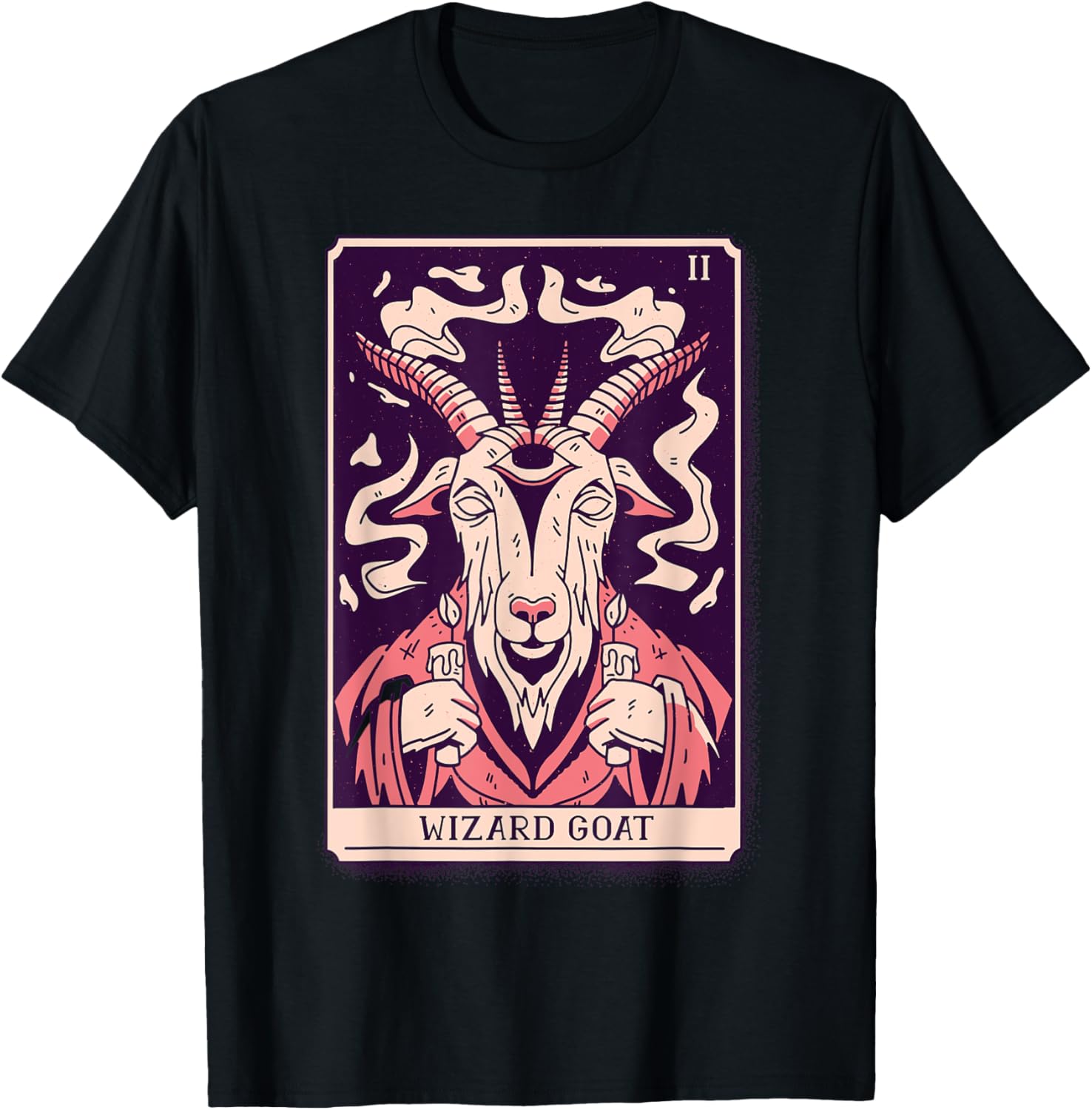 Tarot Card Goat Wizard Devil Gothic Magic, Occult T-Shirt - T-Shirt | Black