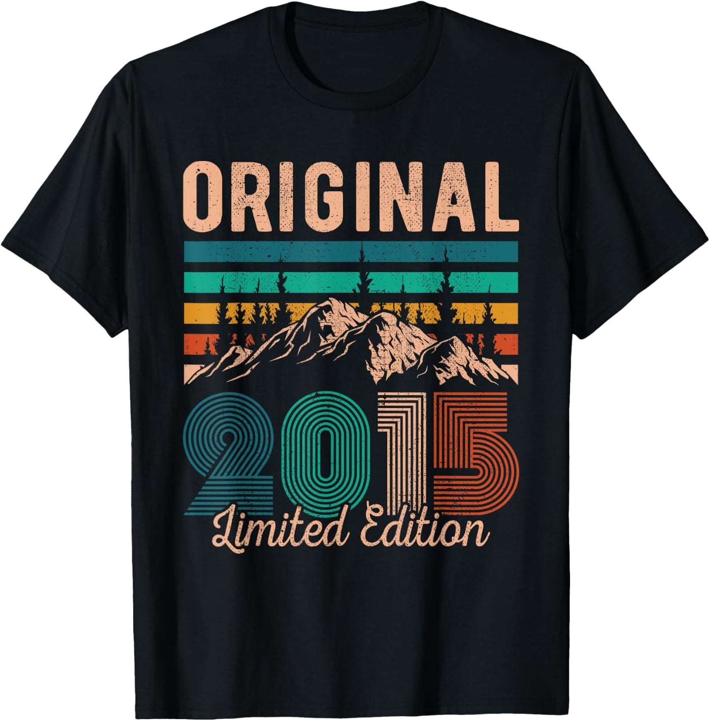 Legendary Since 2015 Birthday Hiking Mountains Vintage 2015 T-Shirt - T-Shirt | Black