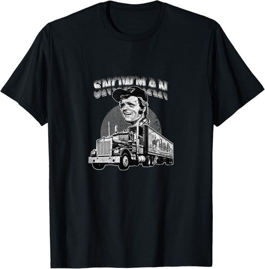 70s Retro Snowman Truck 1970s vintage retro grey T-Shirt - T-Shirt | Black