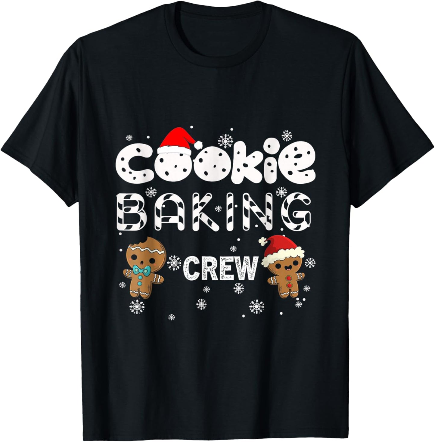 Cookie Baking Crew Gingerbread Christmas Costume Pajamas T-Shirt - T-Shirt | Black