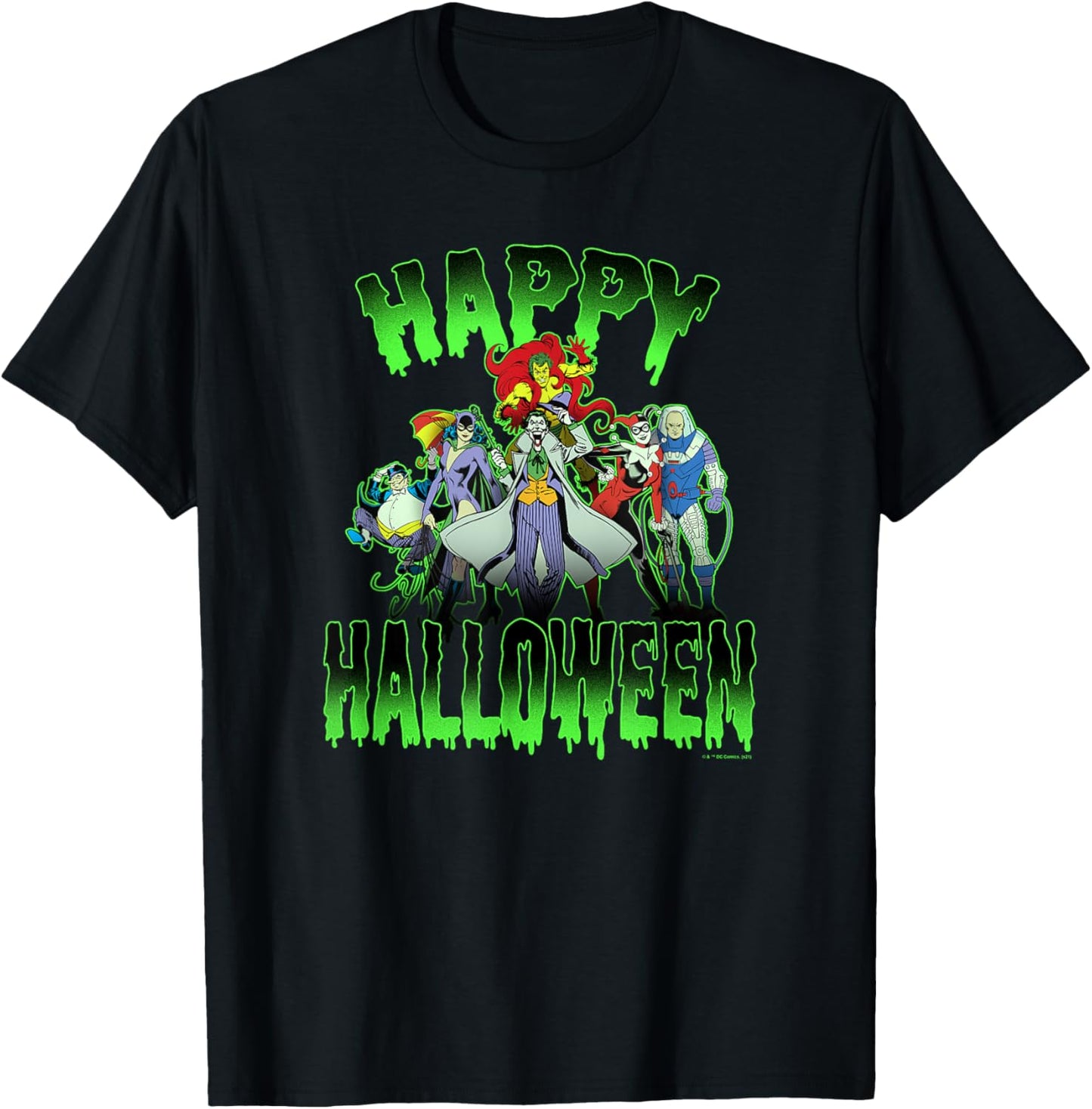 DC Comics Halloween Batman Villain's Group Shot T-Shirt - T-Shirt | Black