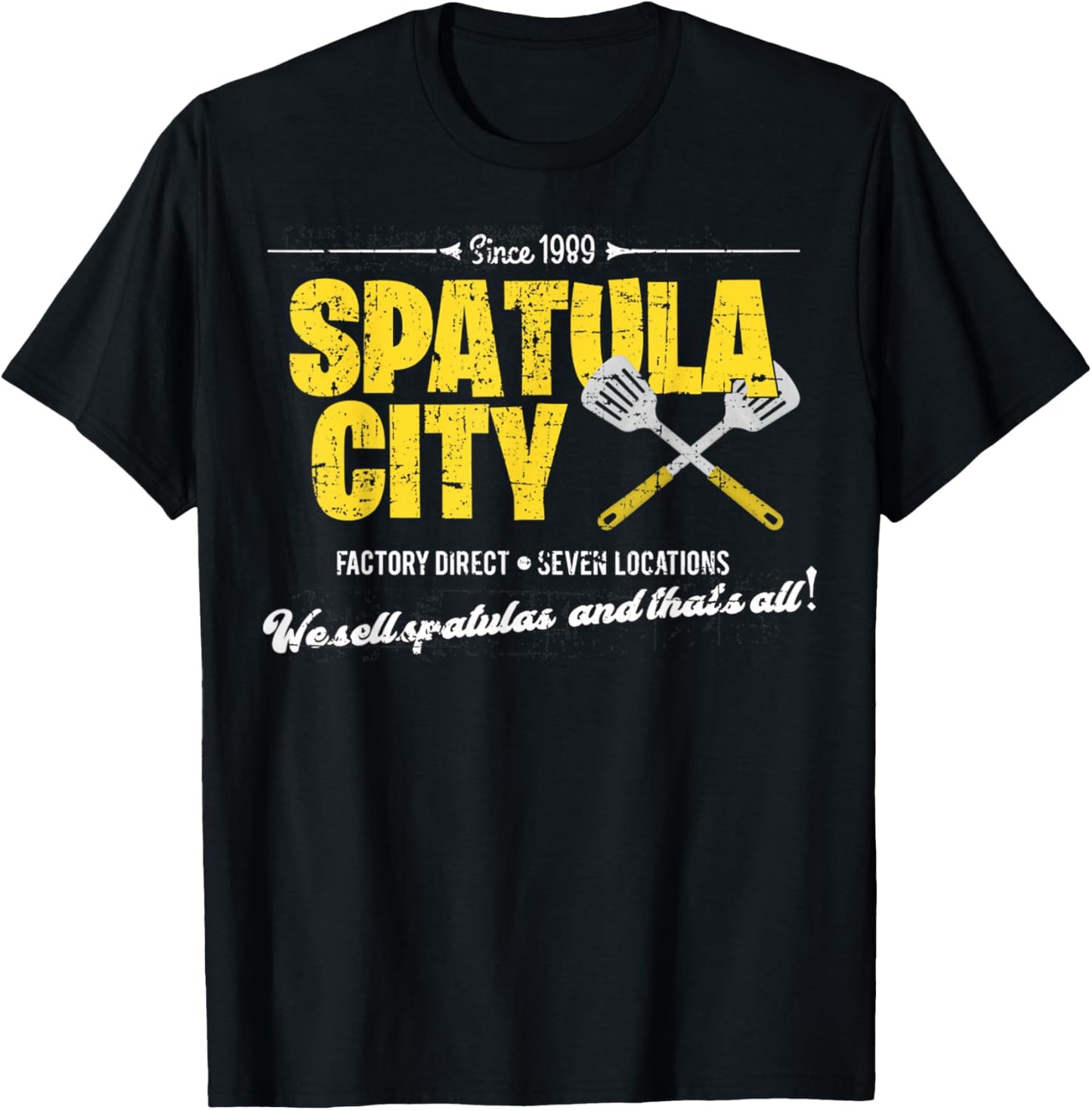 Vintage Spatula City, Distressed T-Shirt - T-Shirt | Black