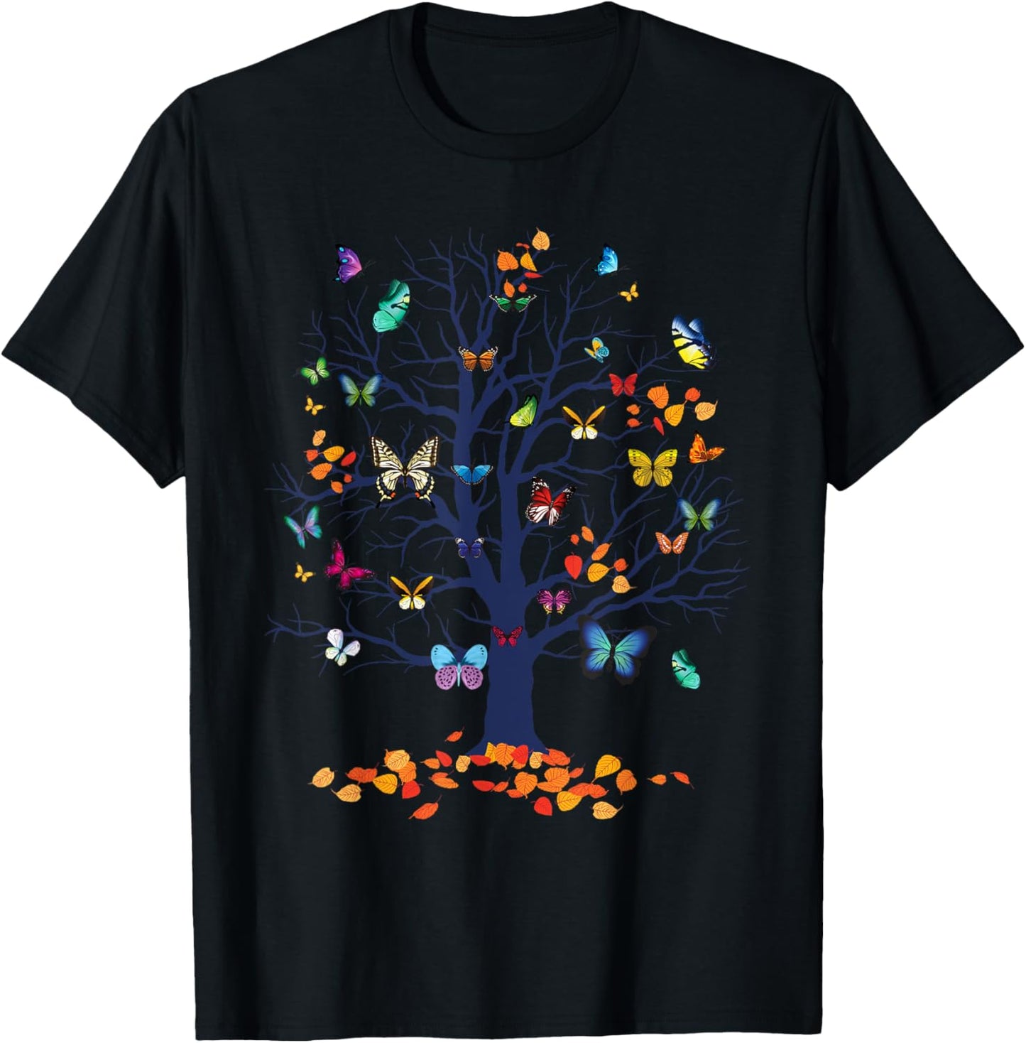 Butterfly Tree - Lepidopterist Butterfly Lover Butterflies T-Shirt - T-Shirt | Black