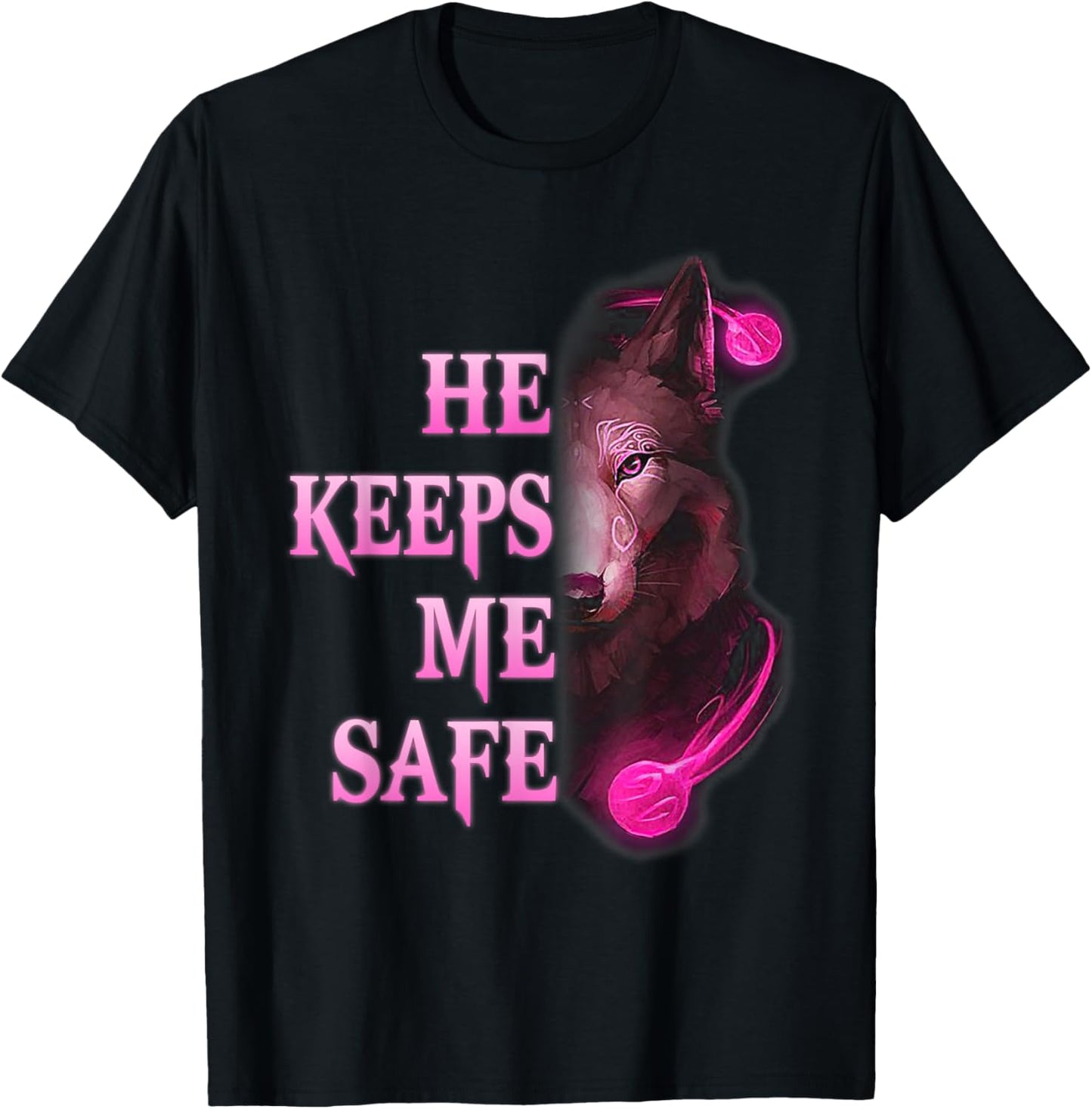 He Keeps me safe - She keeps me wild Couple Wolves T-Shirt - T-Shirt | Black