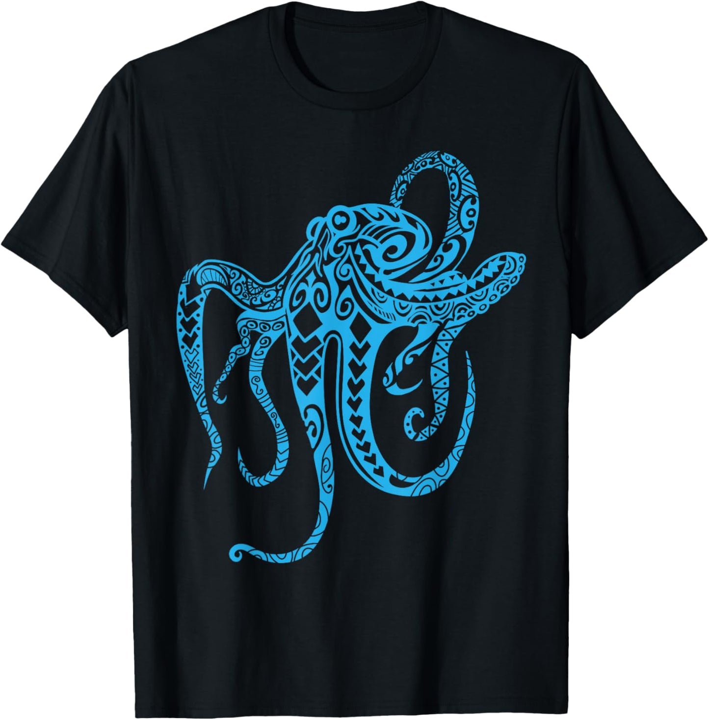 Tribal Octopus Shirt - Polynesian Tribal Shirt - Octopus T-Shirt - T-Shirt | Black