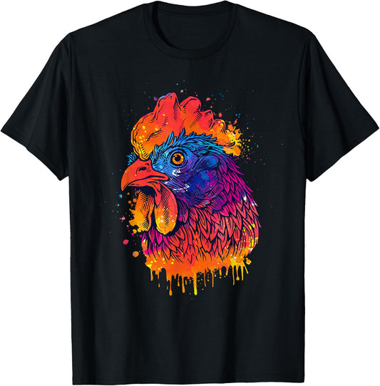 Funny Chicken Art Women Chicken Lover Hen Farmer T-Shirt - T-Shirt | Black