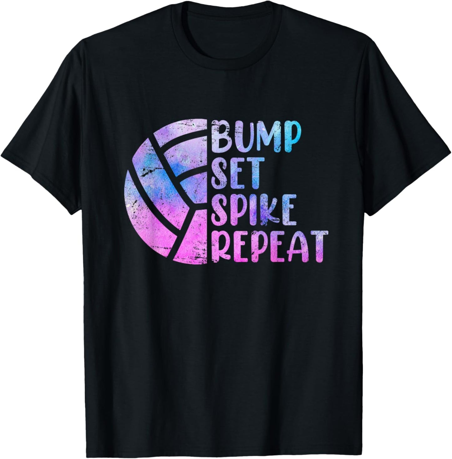 Volleyballer Bump Set Spike Repeat Volleyball T-Shirt - T-Shirt | Black