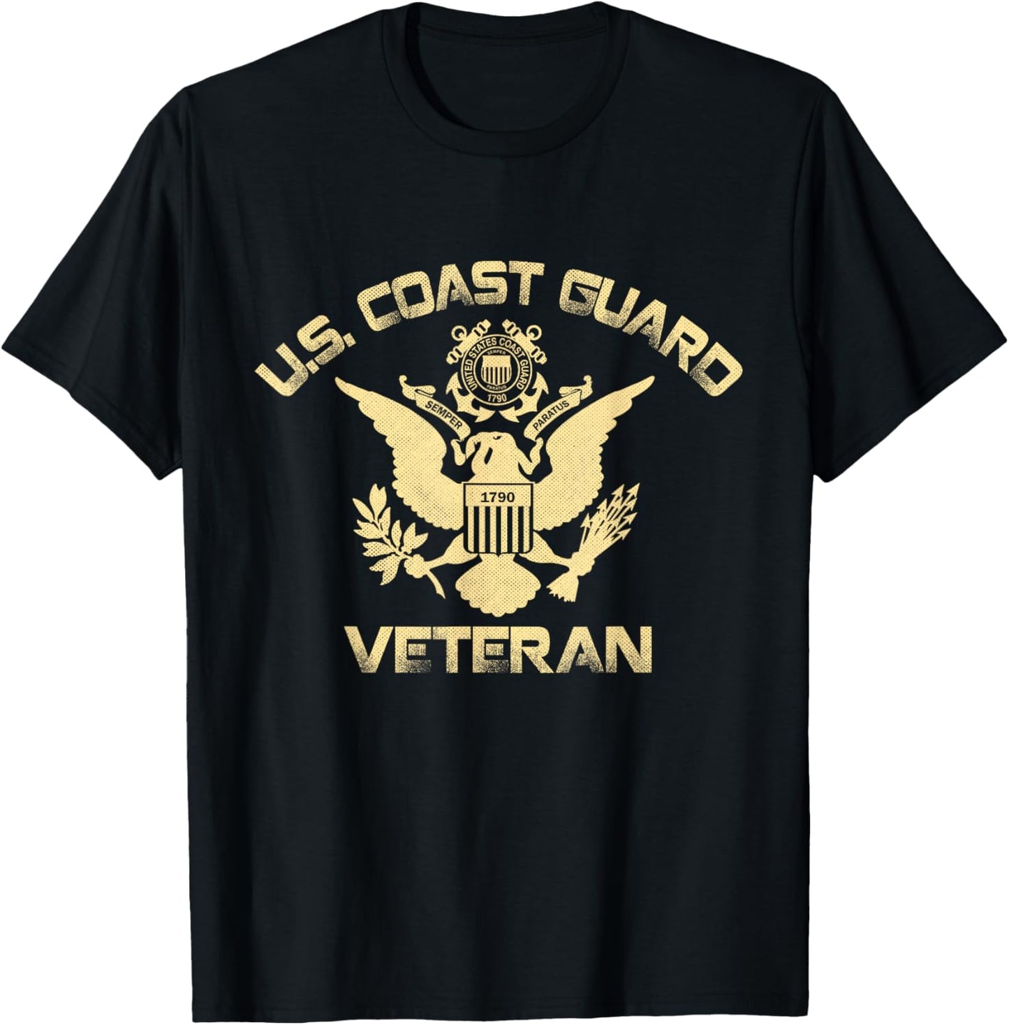 U.S. Coast Guard Veteran Eagle Vintage Veterans Day Gifts T-Shirt - T-Shirt | Black