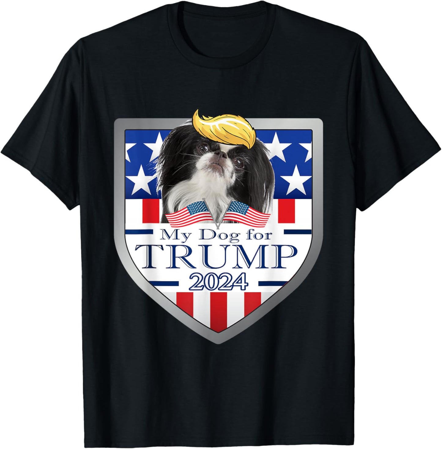 My Dog For Trump 2024 Japanese Chin T-Shirt - T-Shirt | Black